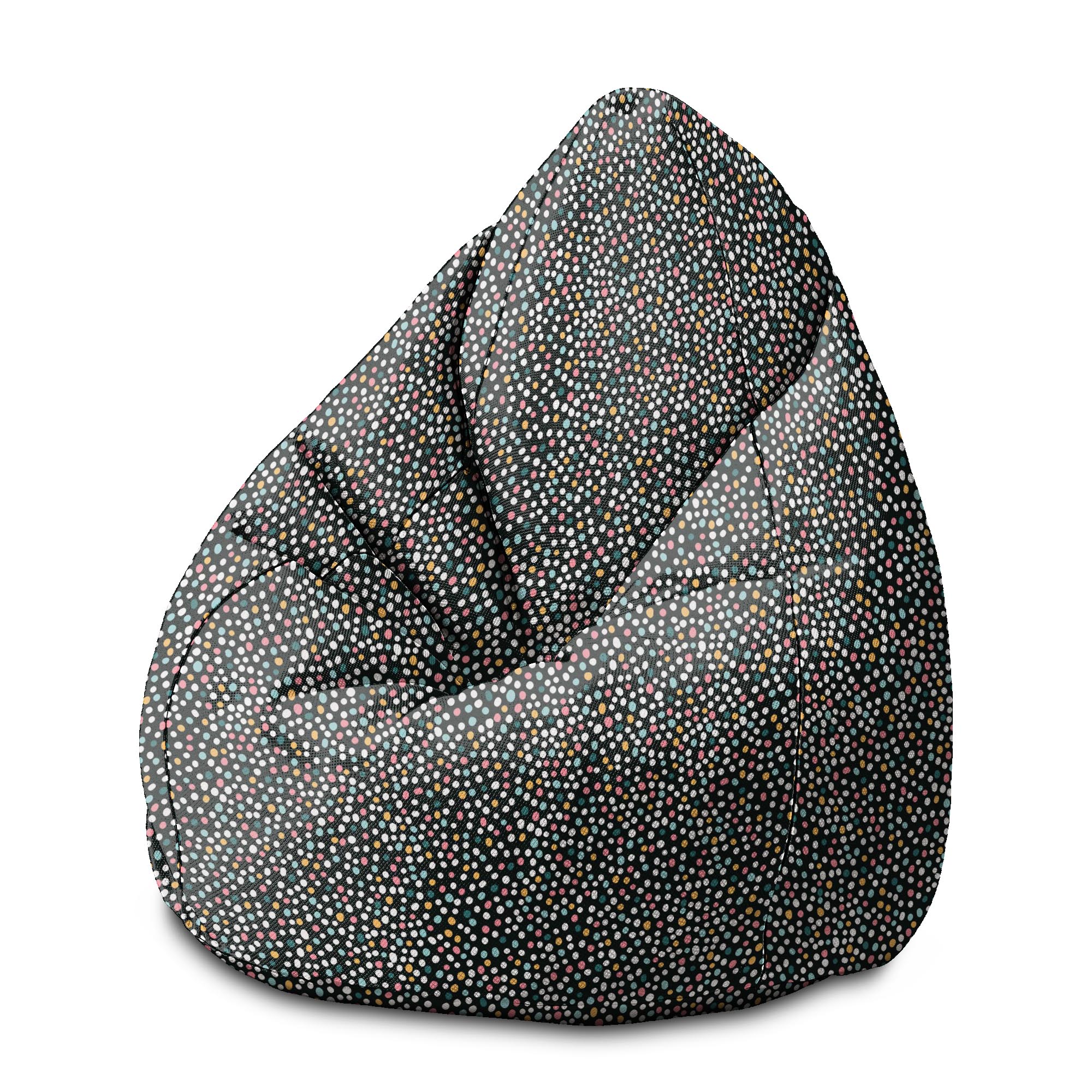 Pearshape Pouf Multicolor Polka Dots-M-Velvet