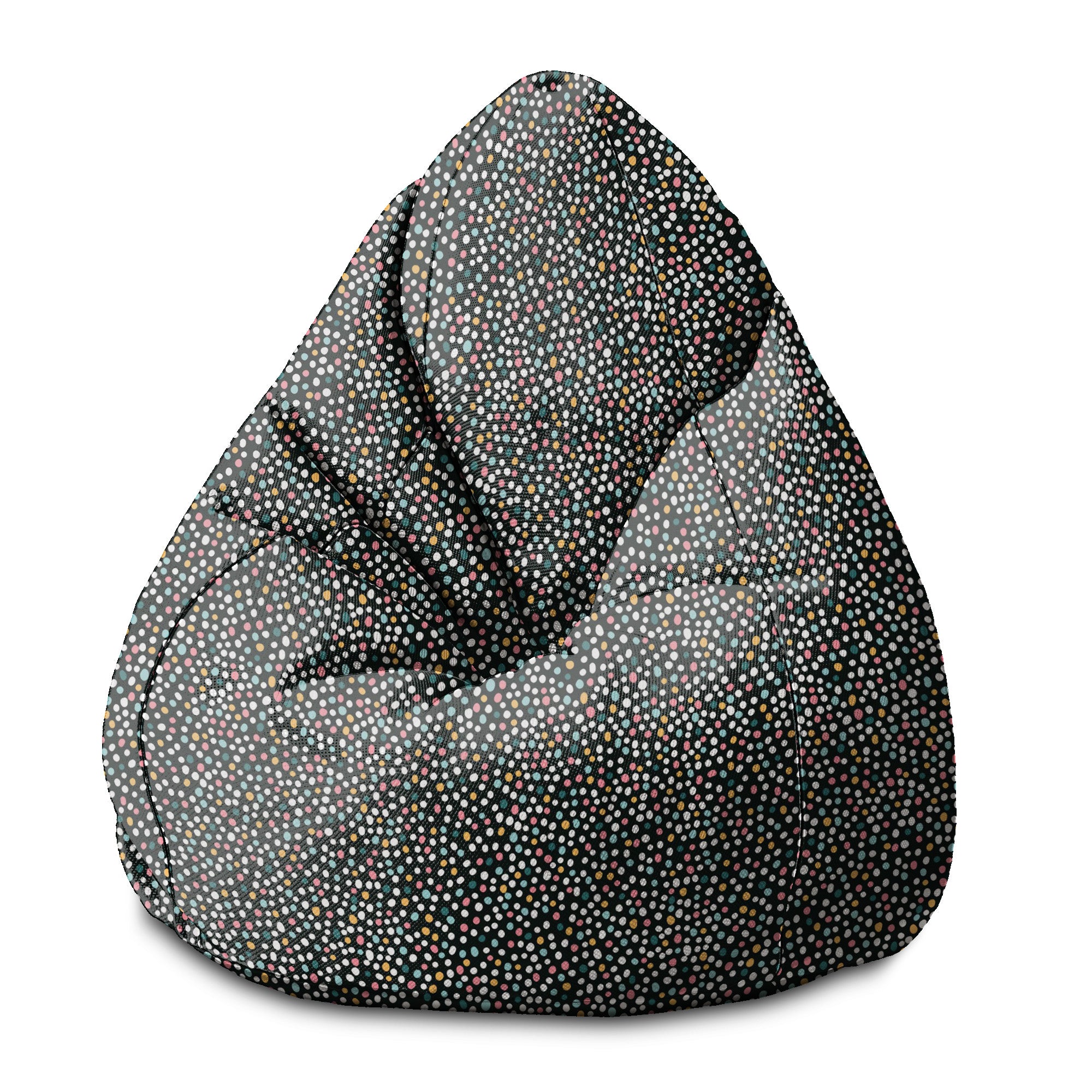 Pearshape Pouf Multicolor Polka Dots-S-Velvet