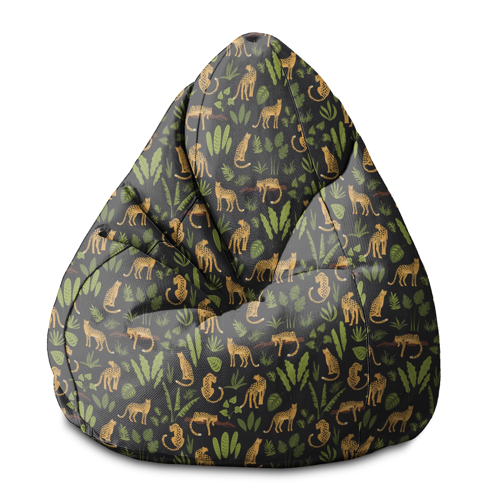 Pearshape Panther Pouf on Black