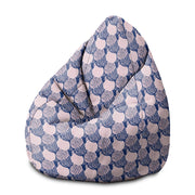 Pearshape Pink and Blue Geometric Ornament Pouf-M-Oxford