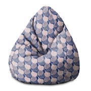 Pearshape Pink and Blue Geometric Ornament Pouf