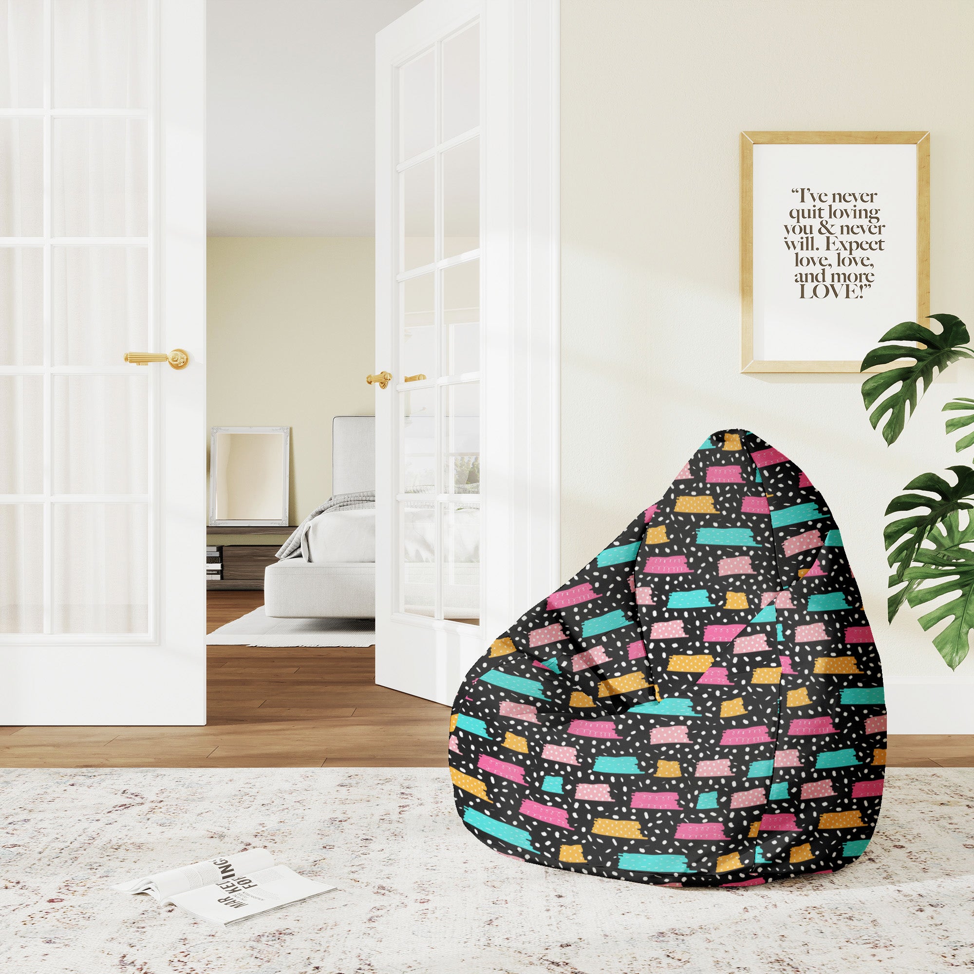 Pearshape Random Shapes Pouf-M-Velvet