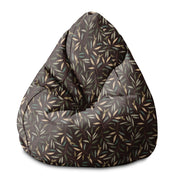 Pearshape Retro Leaves Pouf-S-Oxford