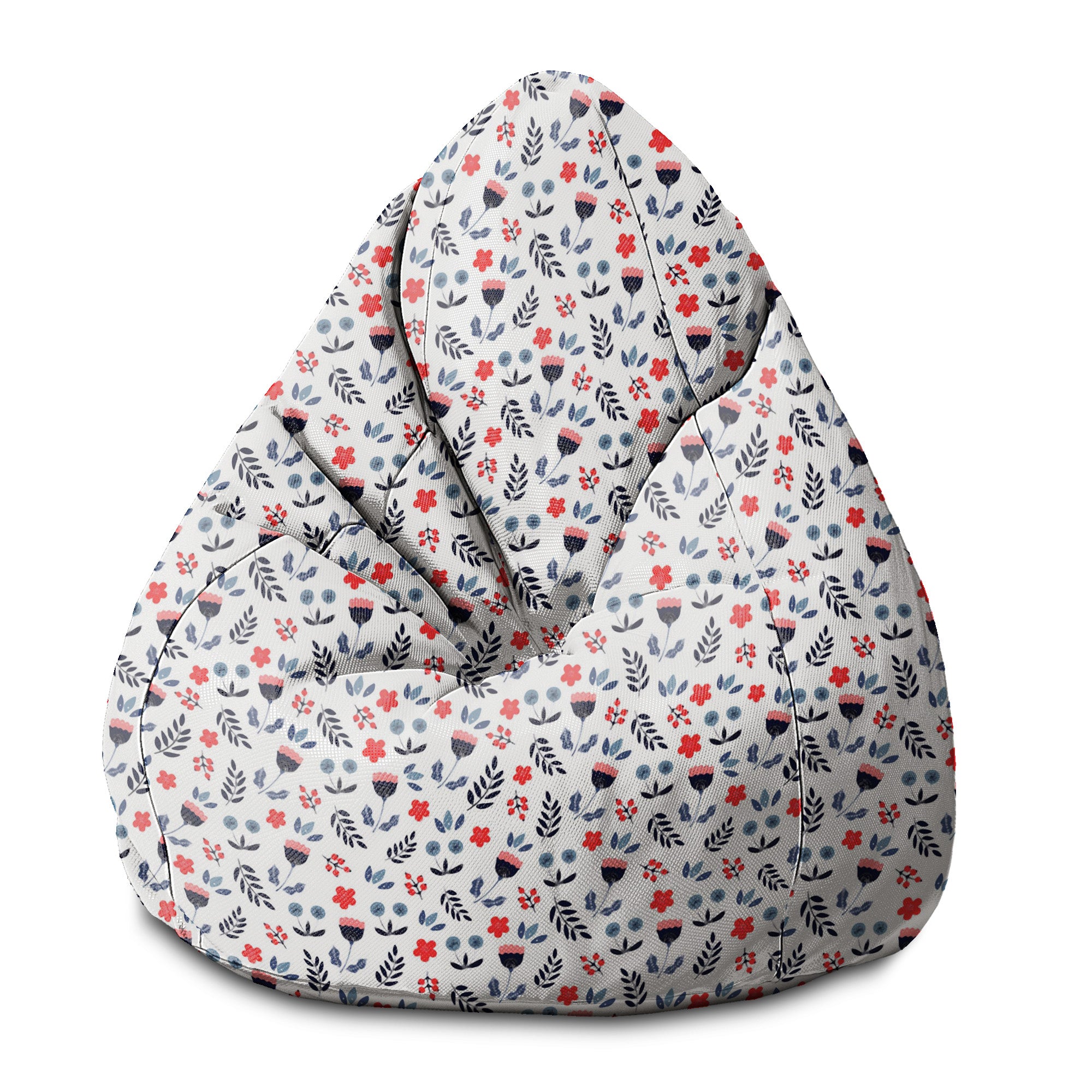 Pearshape Scandi Flowers Pouf