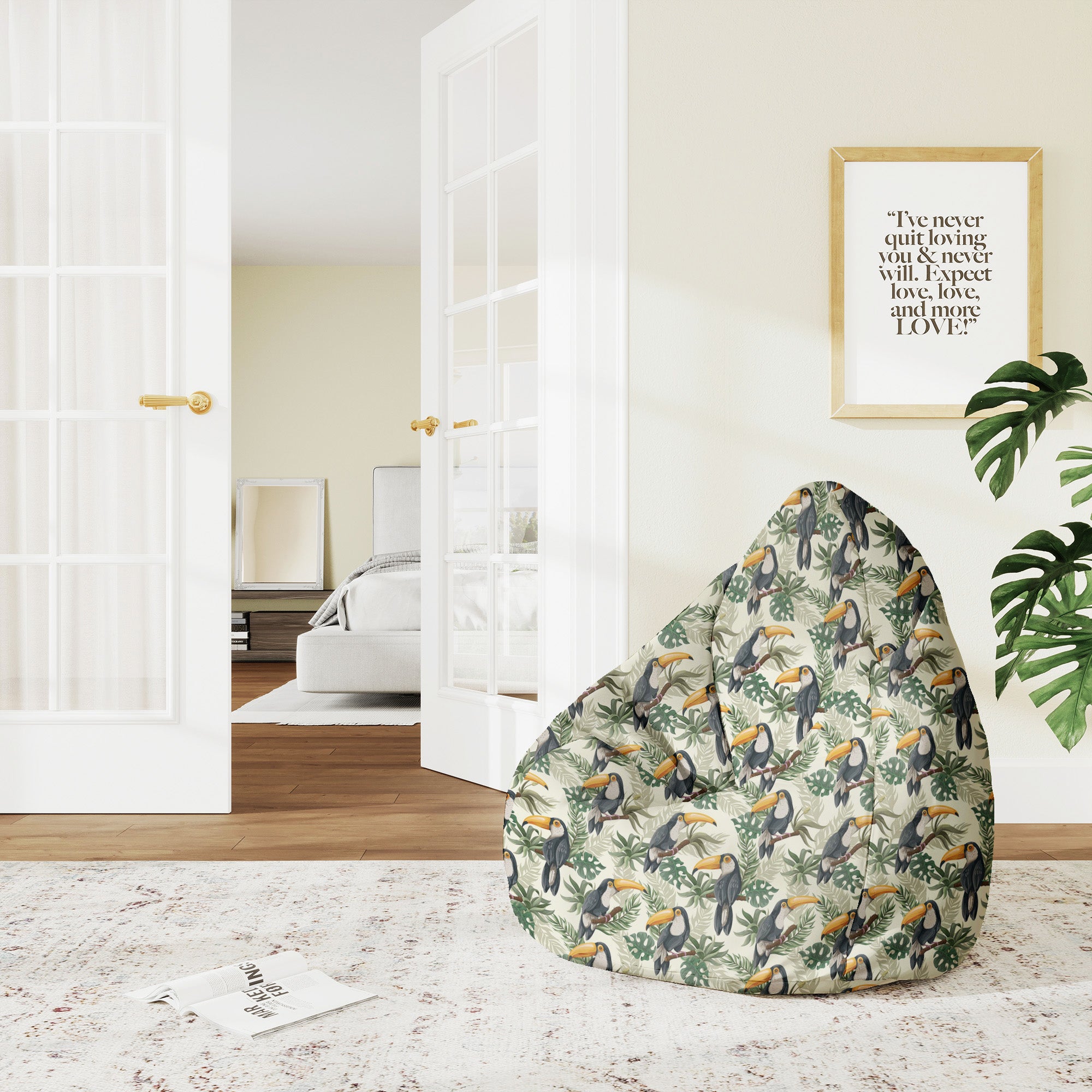 Puf Pearshape Toucans Jungle-M-Oxford