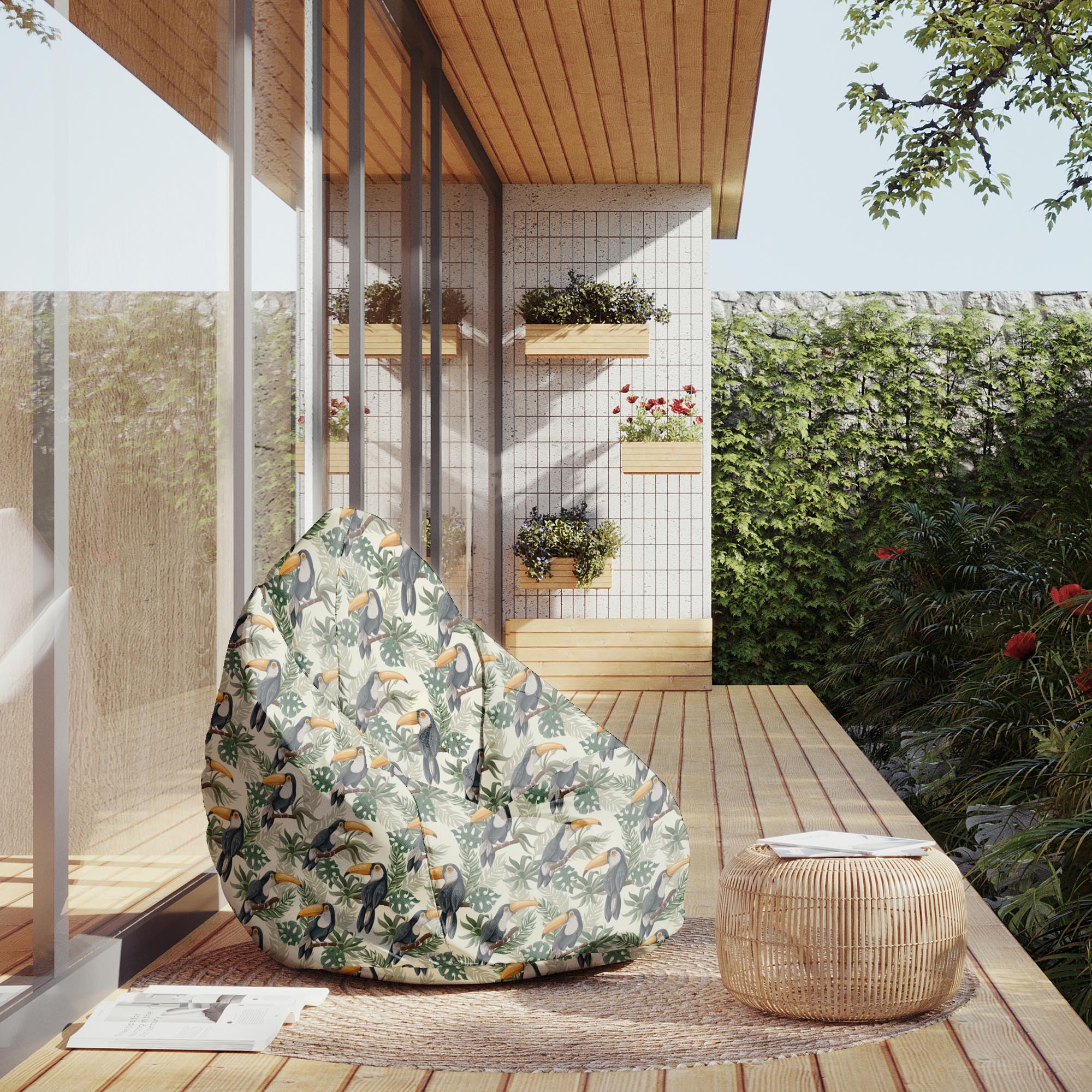 Puf Pearshape Toucans Jungle-M-Oxford