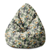 Pearshape Pouf Toucans Jungle-S-Velvet