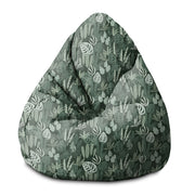 Pearshape Pouf Tropical Green Leaves Palm-S-Velvet