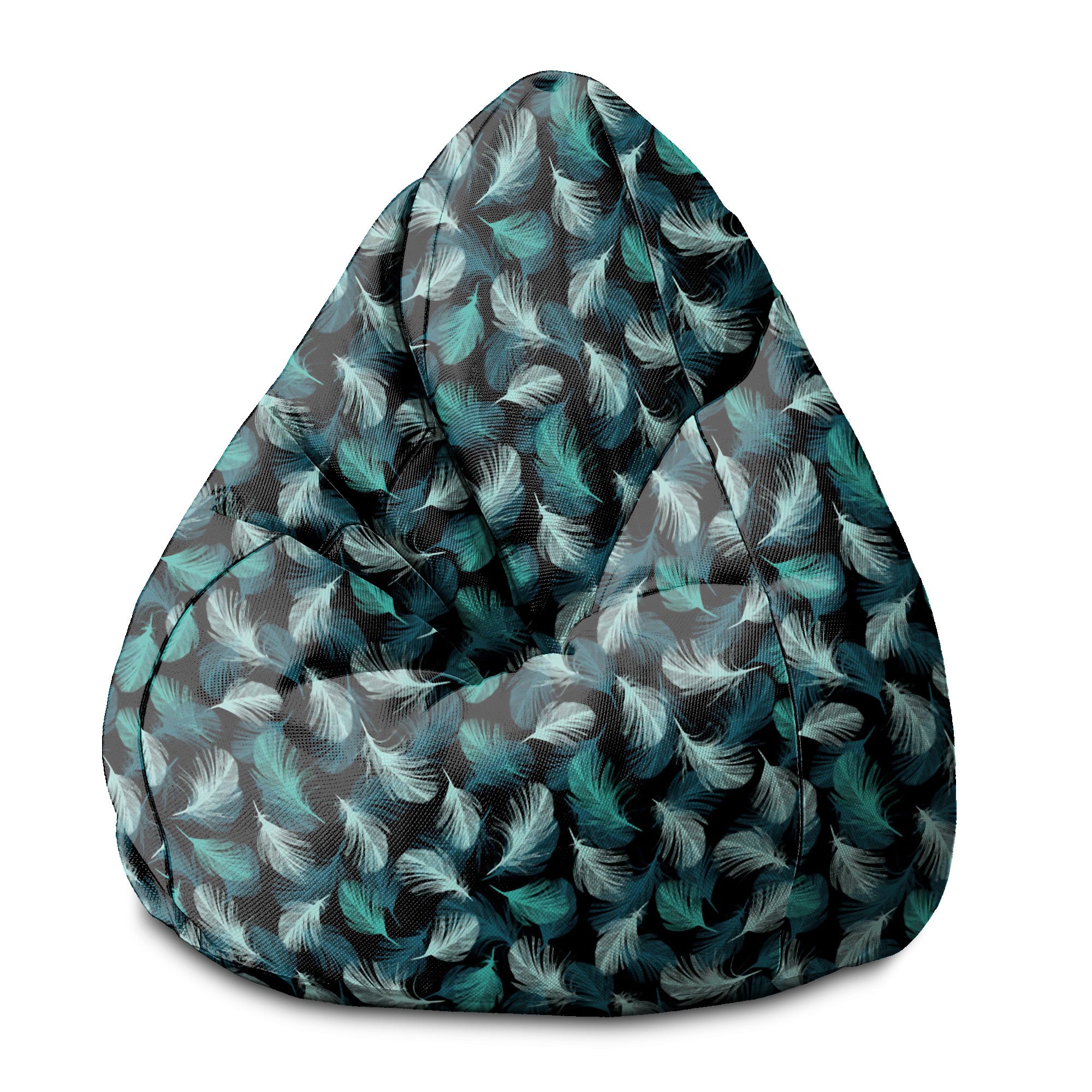 Sedací vak Pearshape Turkusové perá-S-Velvet