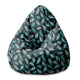 Puf Pearshape Turkusowe Pióra-S-Velvet