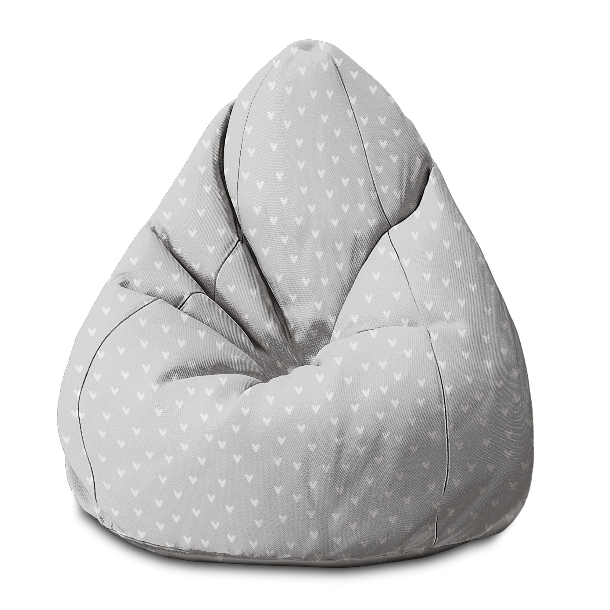 Sedací vak Pearshape Biele srdcia-S-Oxford