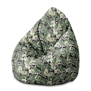 Pearshape Pouf Green-Black Monstera-M-Velvet
