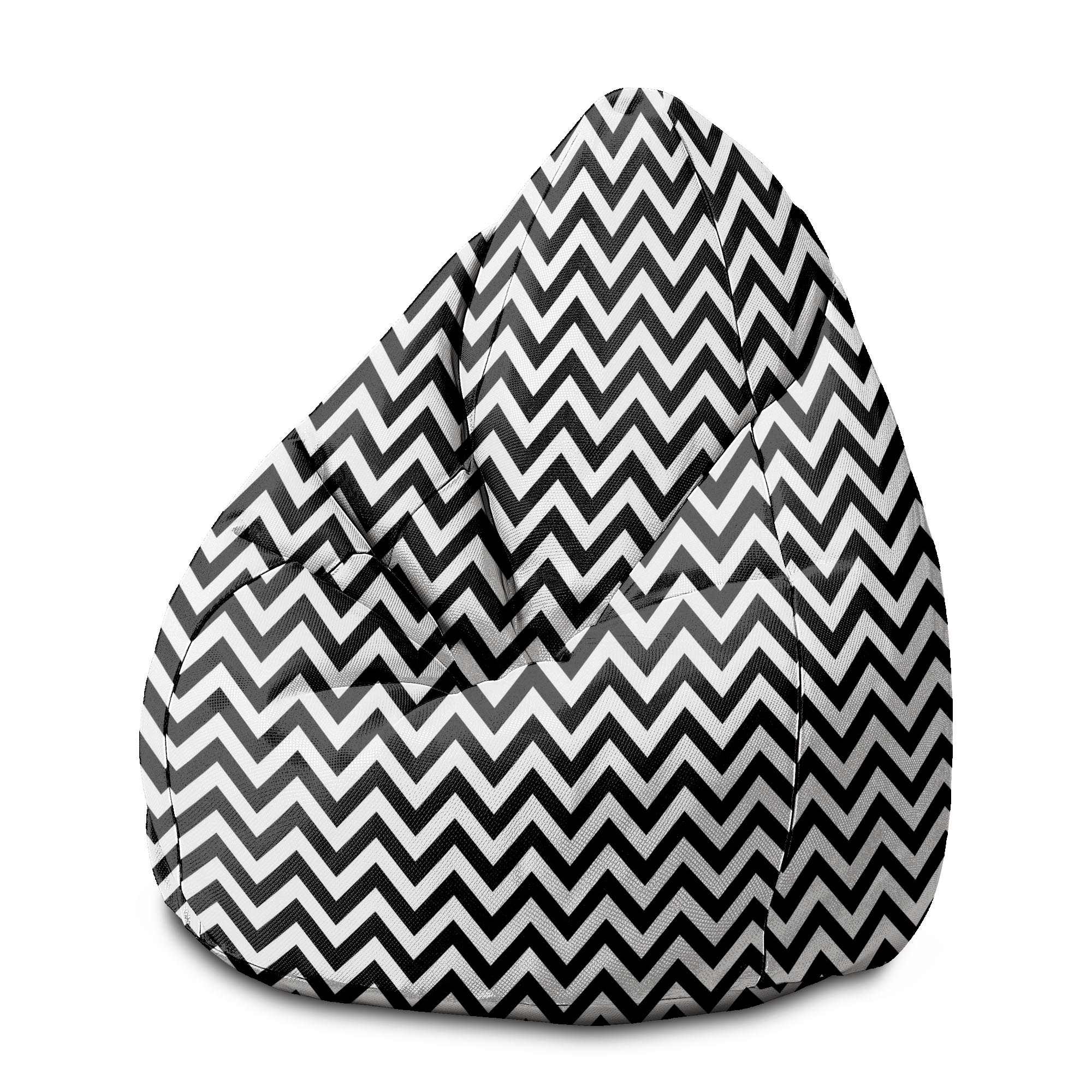 Pearshape Pouf Zig Zag Black-M-Oxford