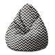 Pearshape Pouf Zig Zag Black-S-Oxford