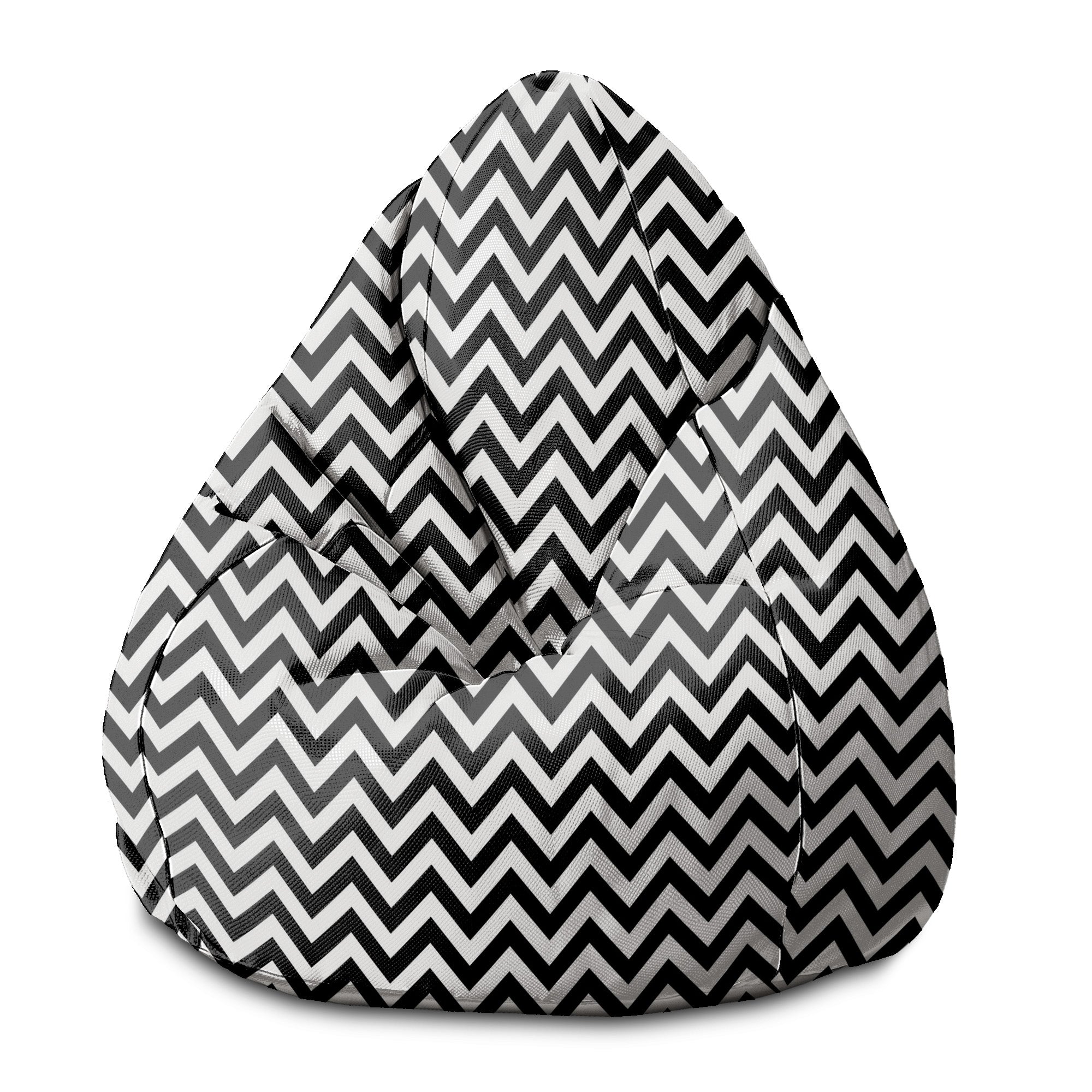 Pearshape Pouf Zig Zag Black
