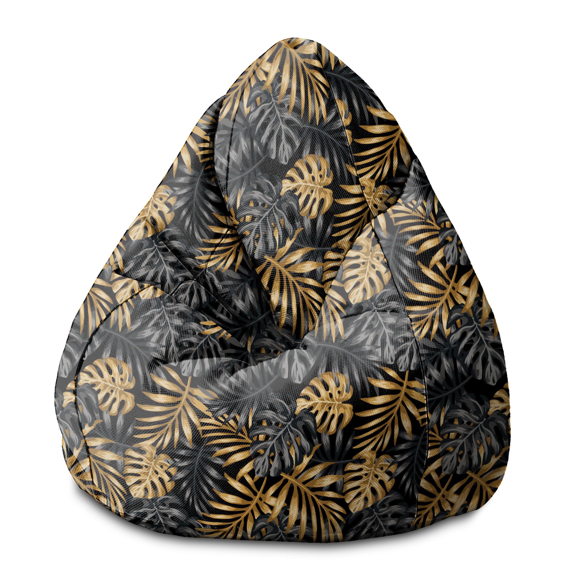 Pearshape Pouf Golden Monstera