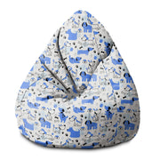 Pearshape Pouf Blue Dogs-S-Velvet
