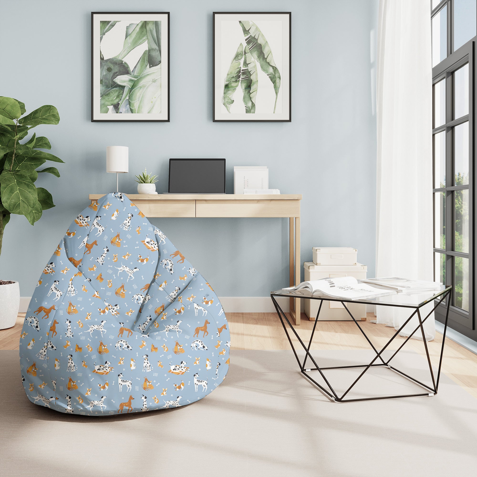 Pearshape Pouf Cartoon Dogs-M-Oxford