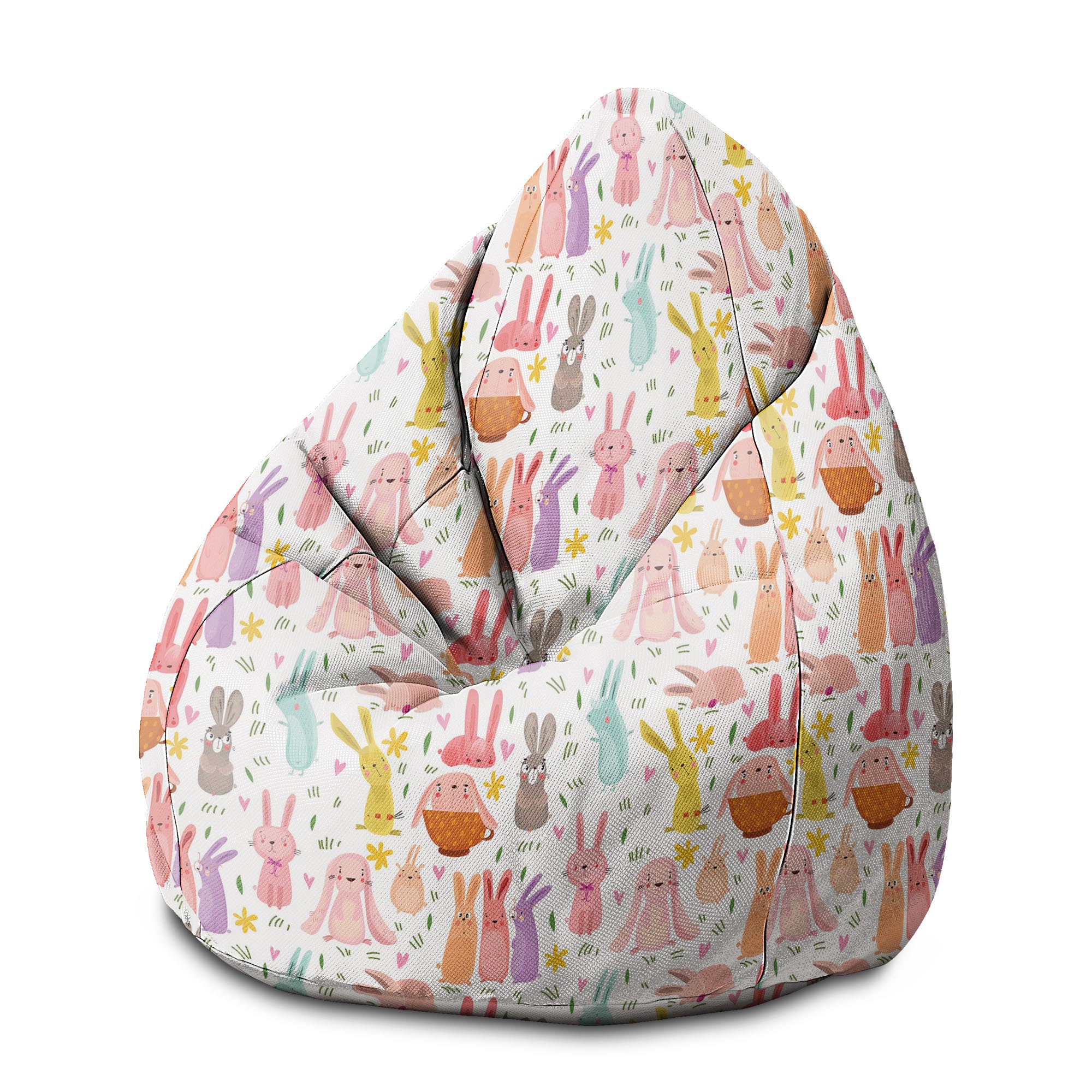 Puf Pearshape Barevní Králíci-M-Velvet