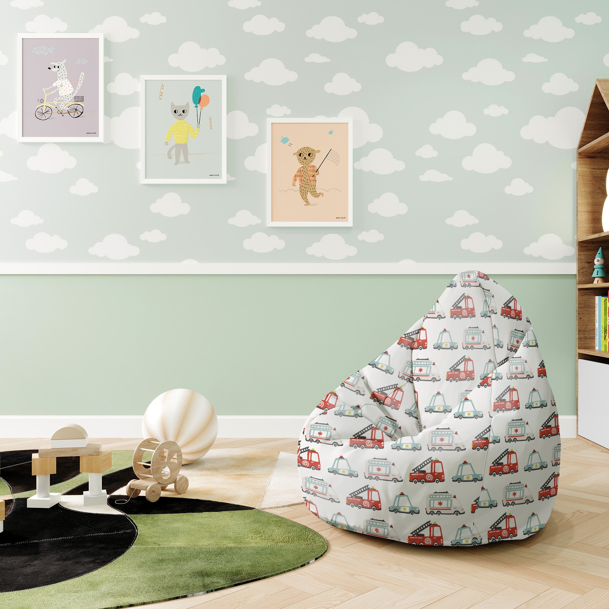 Pearshape Pouf Emergency Vehicles