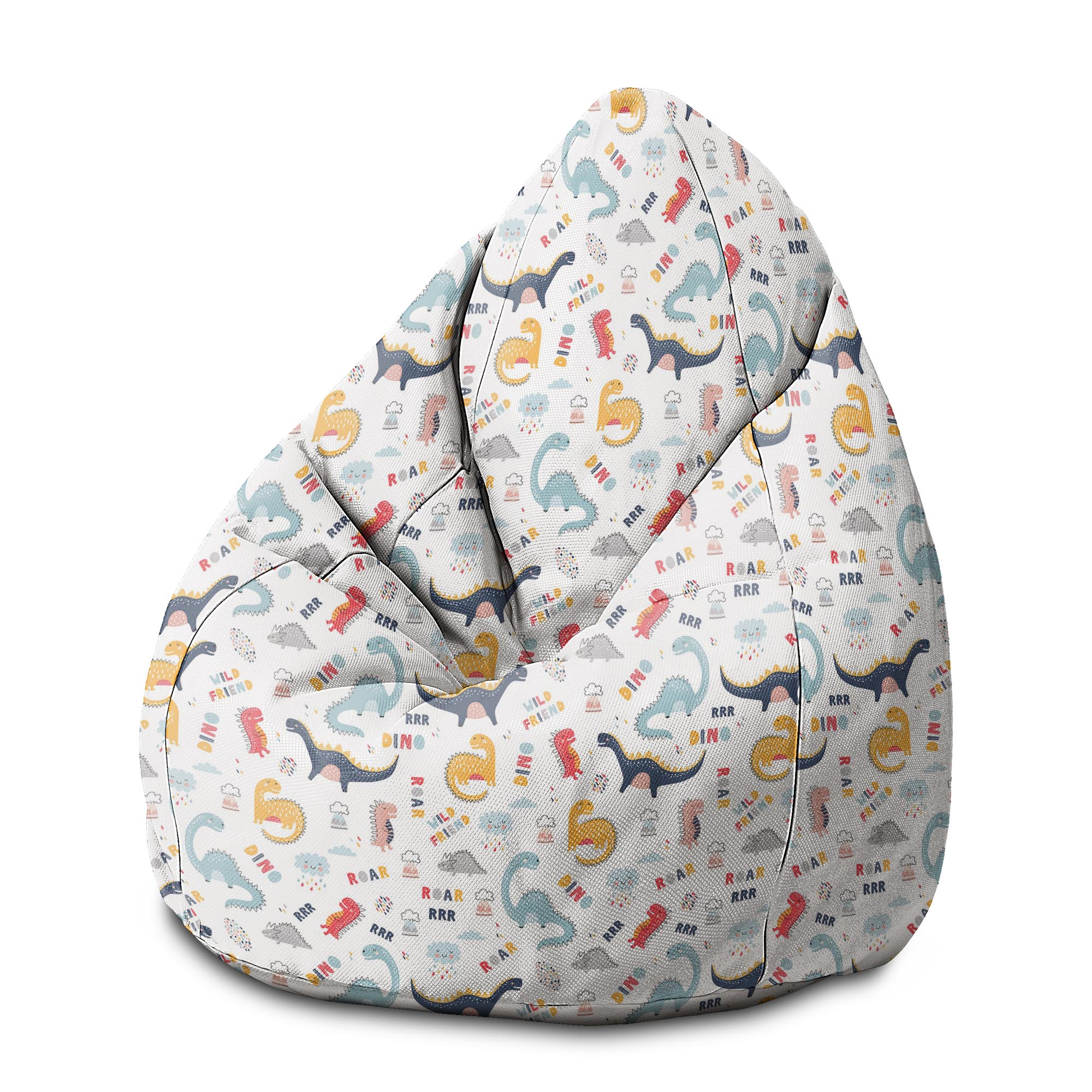 Pearshape Pouf Funny Kids Dinosaurs-M-Velvet