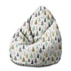 Pearshape Pouf Gold and Green Christmas Trees-M-Oxford