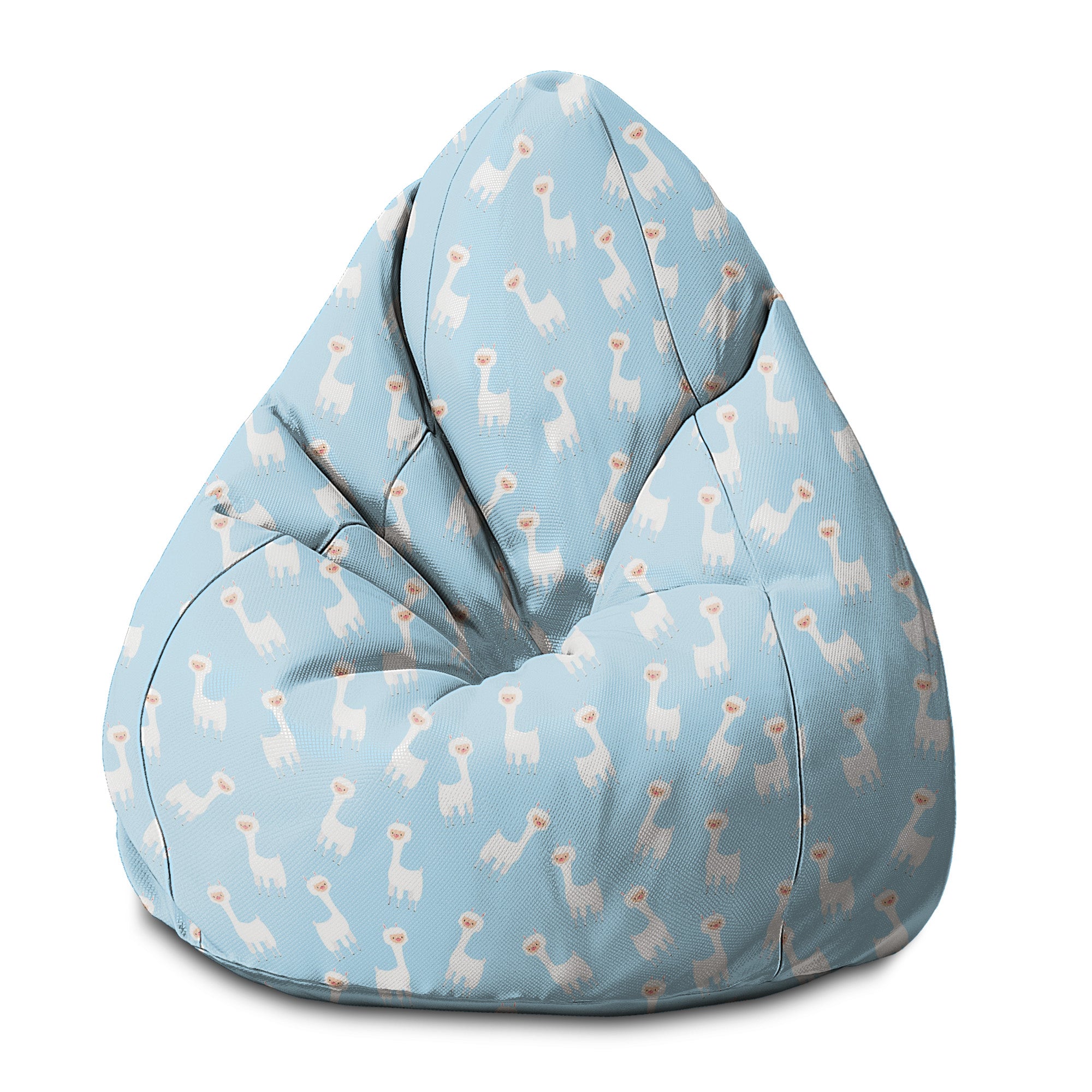 Sitzsack Birnenform Lama Blau-S-Samt
