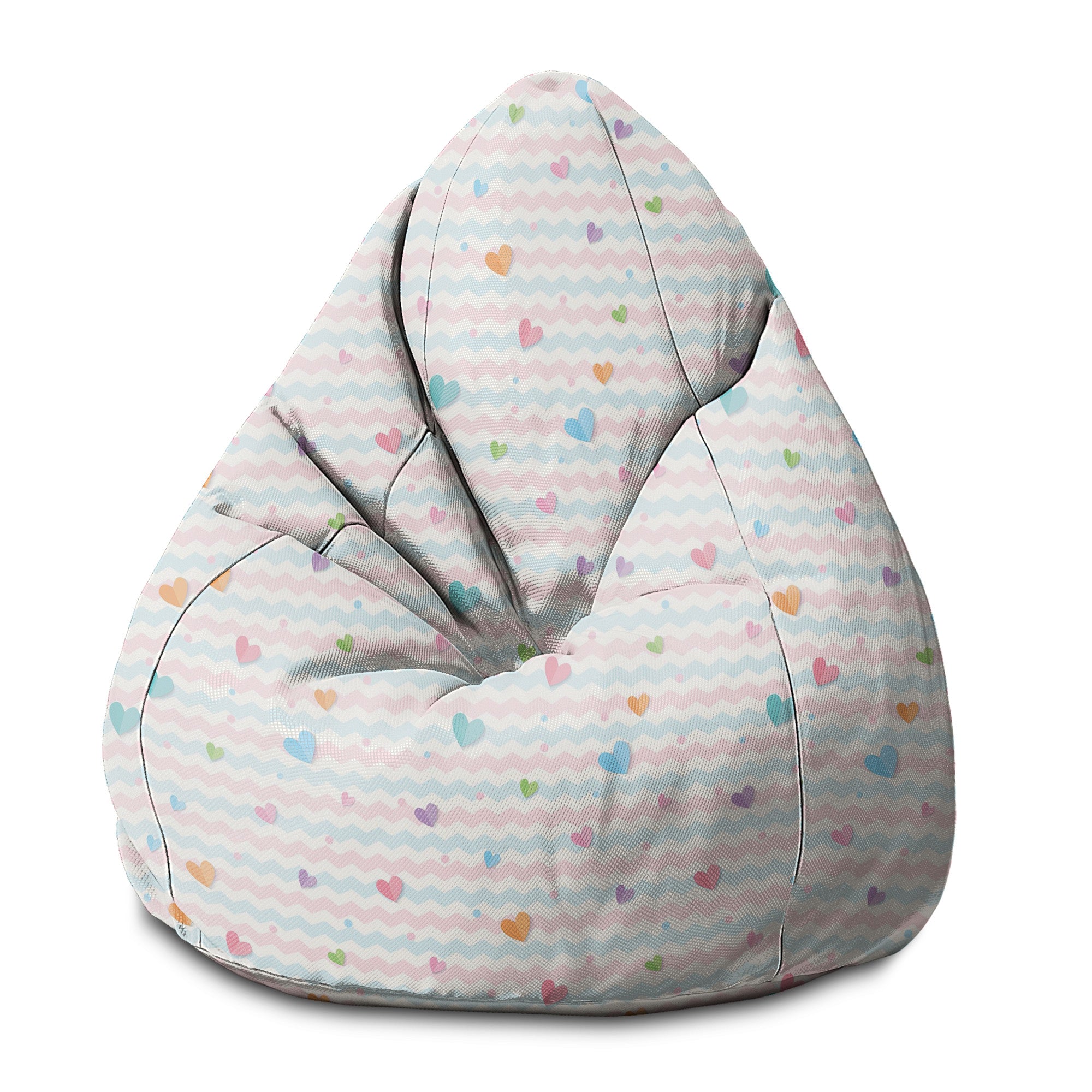 Pearshape Pouf Pastel Hearts-S-Velvet