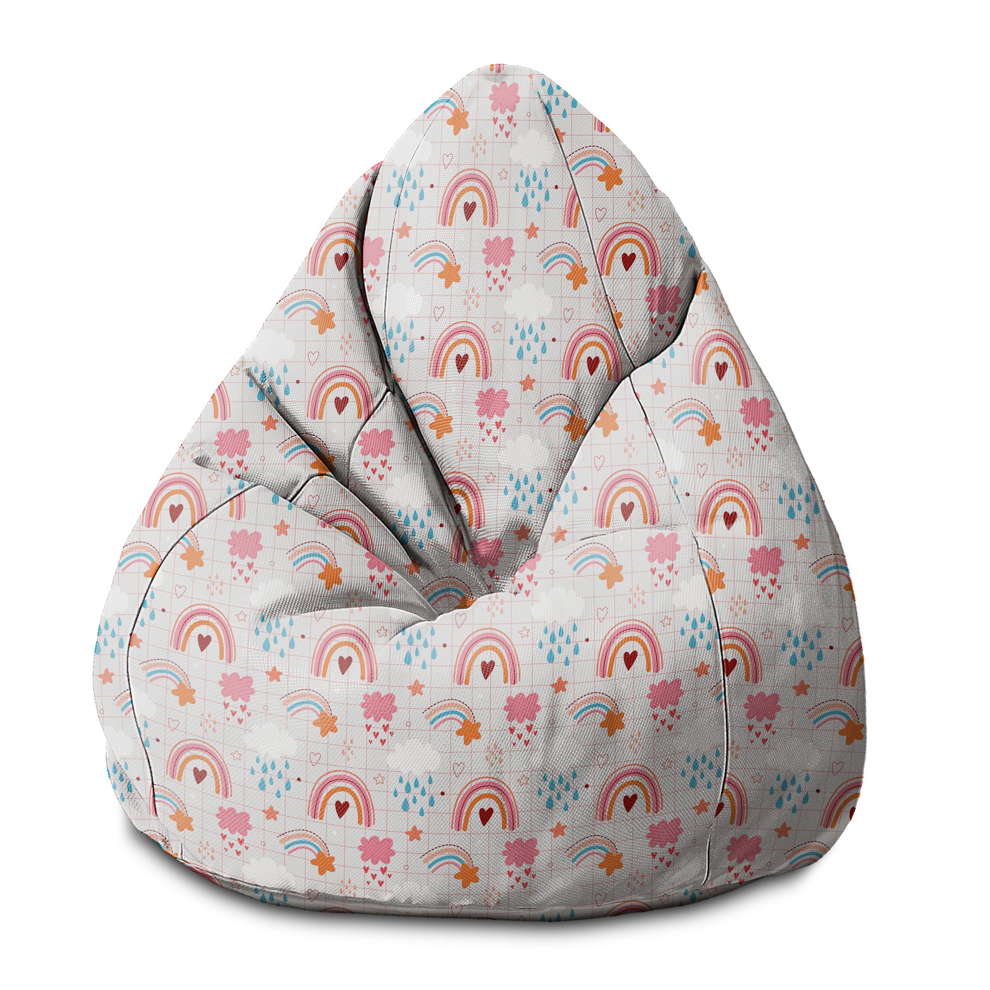 Pearshape Pouf Pink Rainbow-S-Velvet
