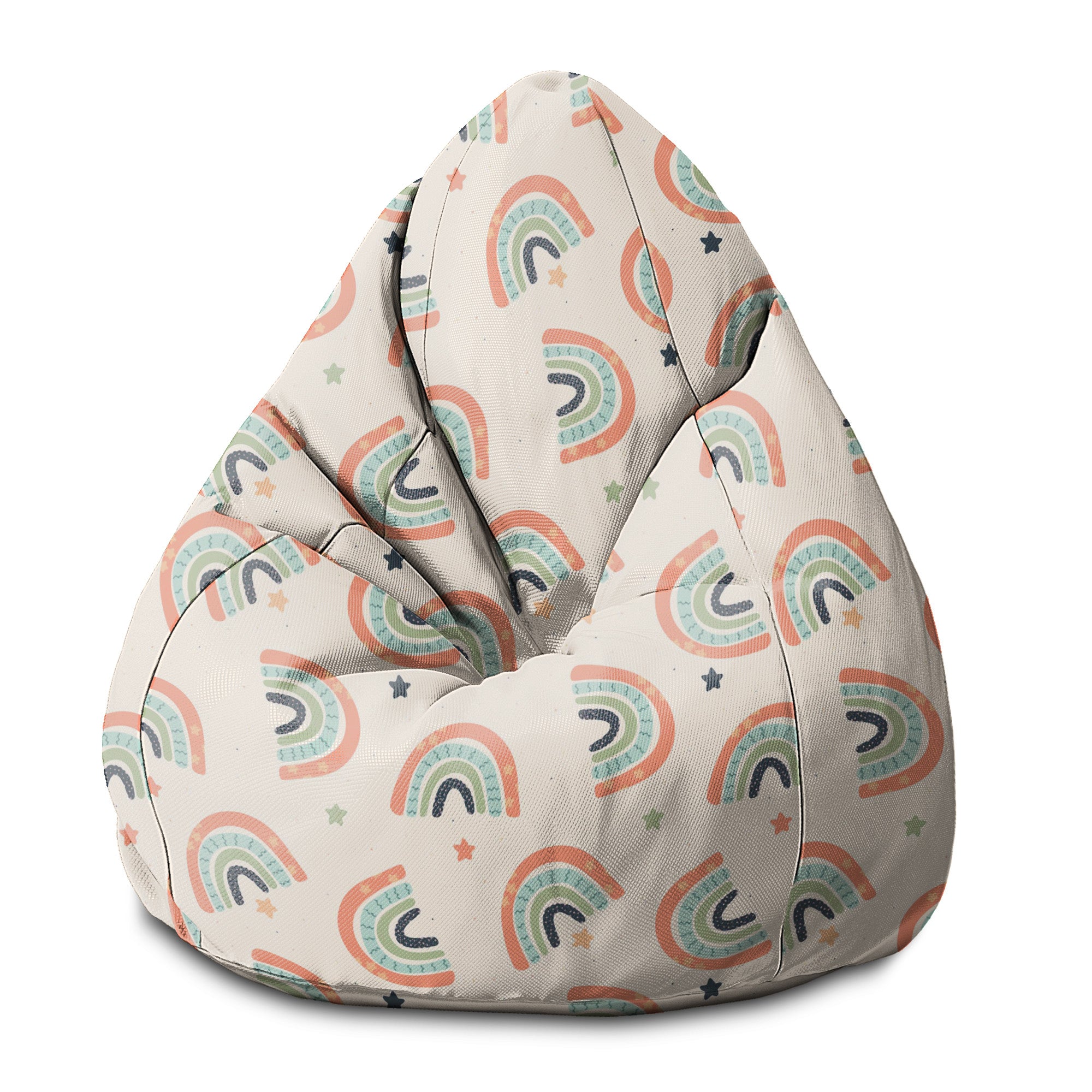 Pearshape Pouf Boho Rainbow with Stars-S-Oxford