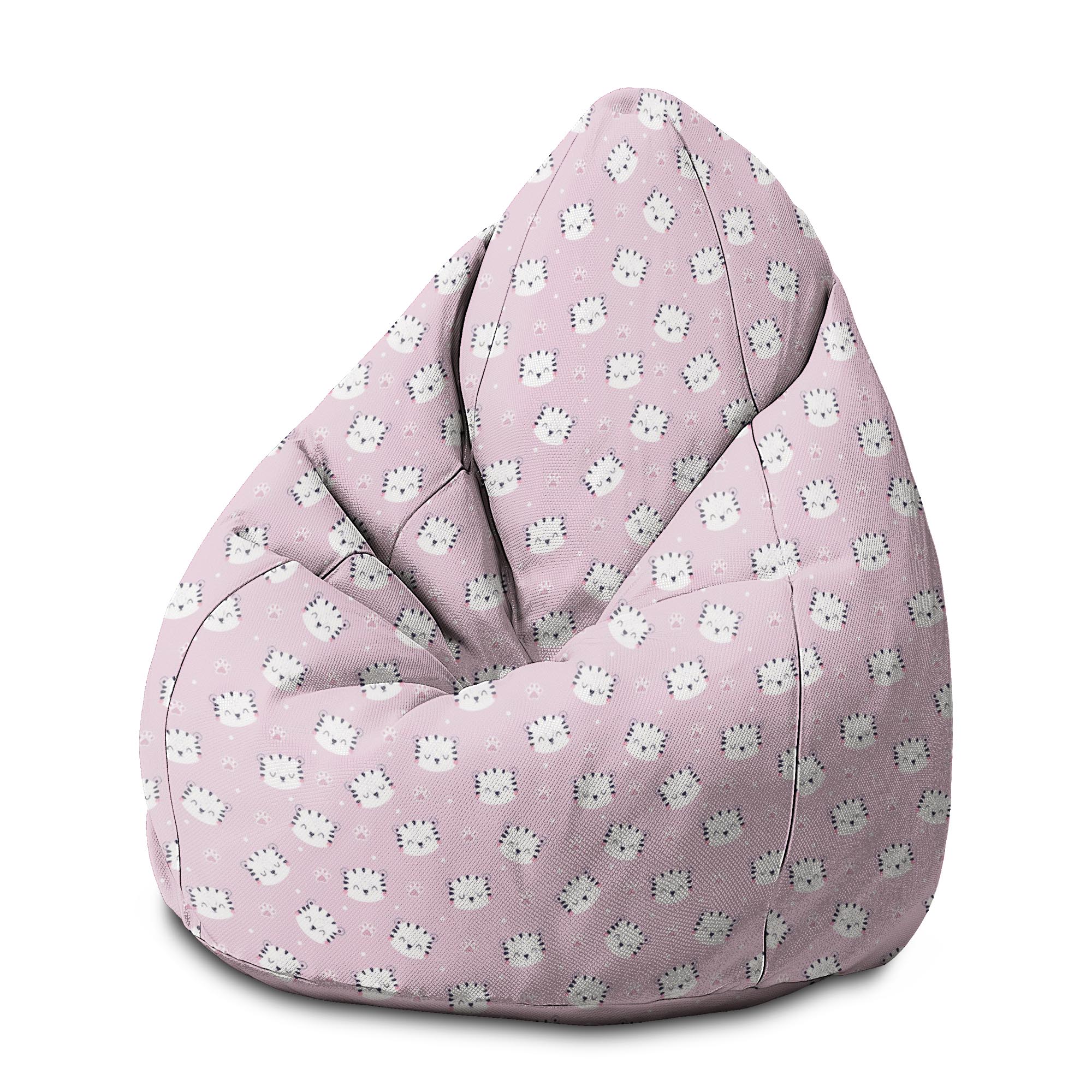 Pearshape Cute Tiger Paws-S Velvet Pouf
