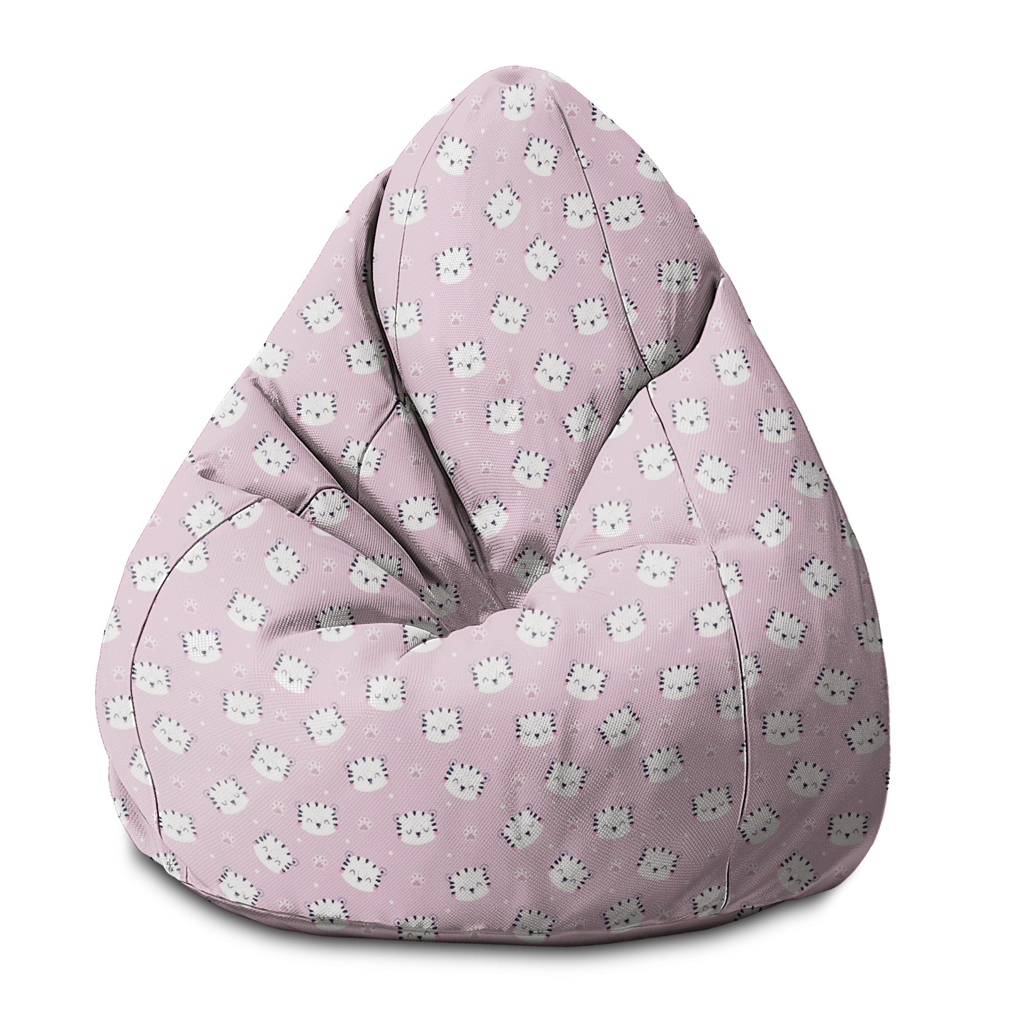 Pearshape Cute Tiger Paws-M Velvet Pouf