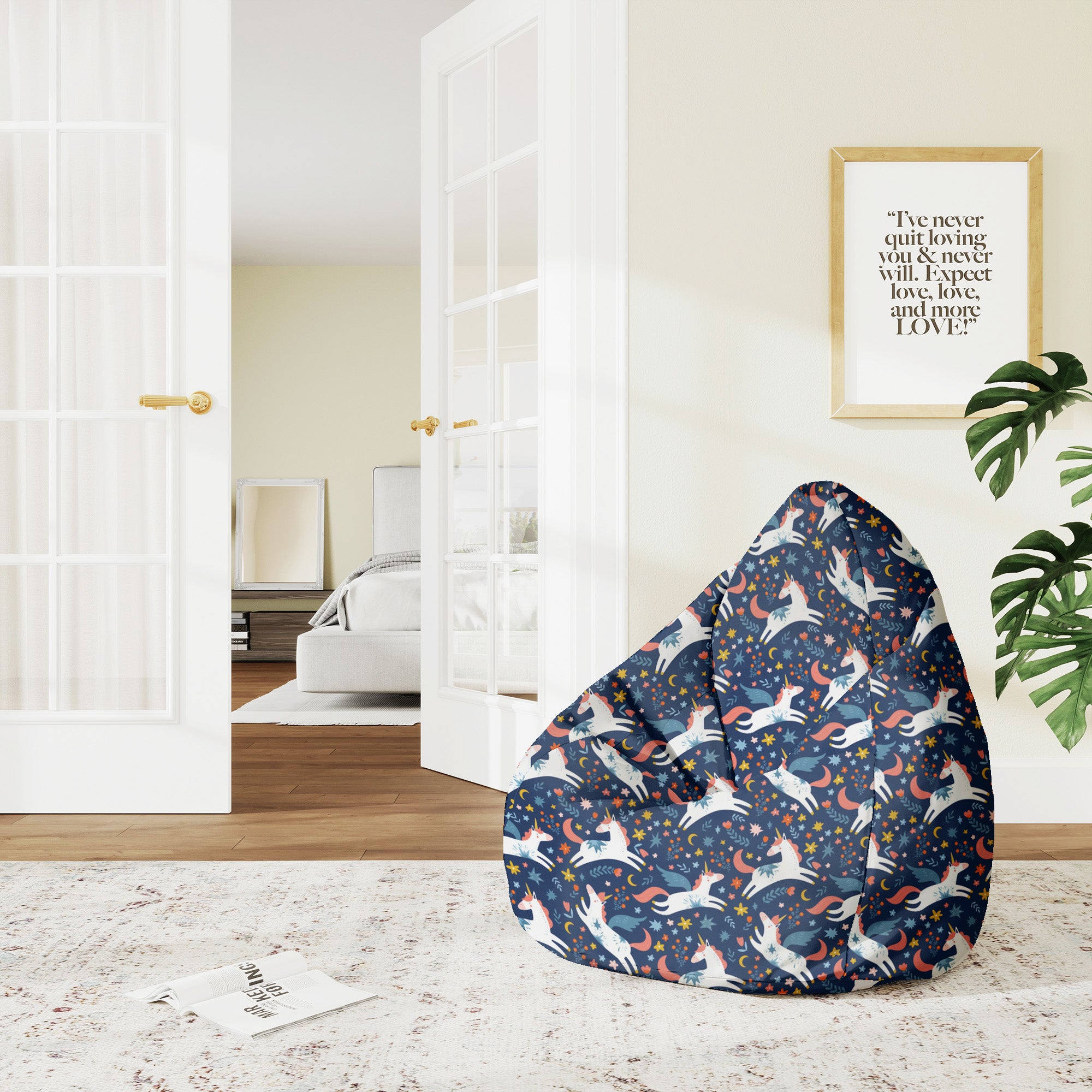 Pearshape Fairy Unicorns-M Oxford Pouf