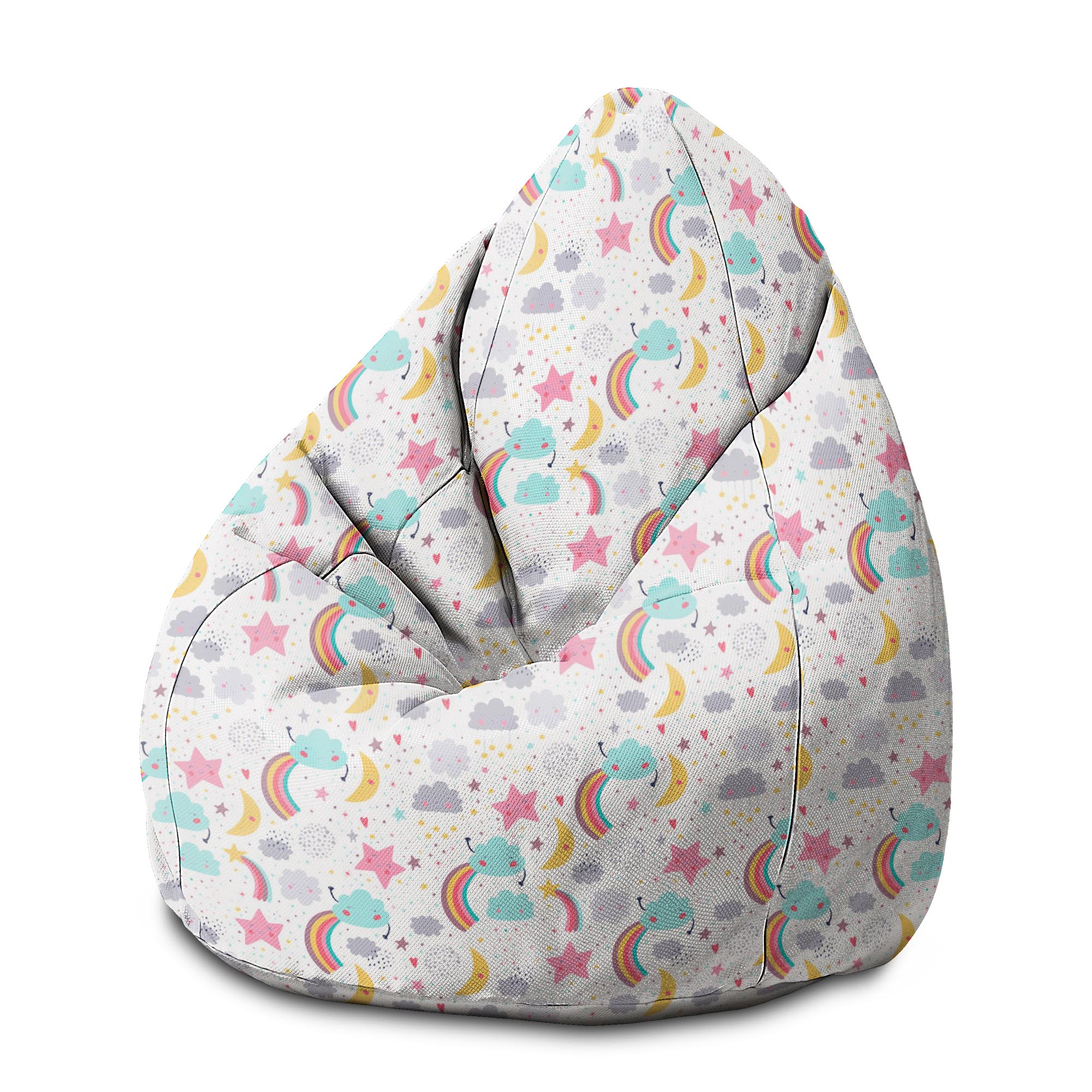 Pearshape Happy Sky-M Velvet Pouf