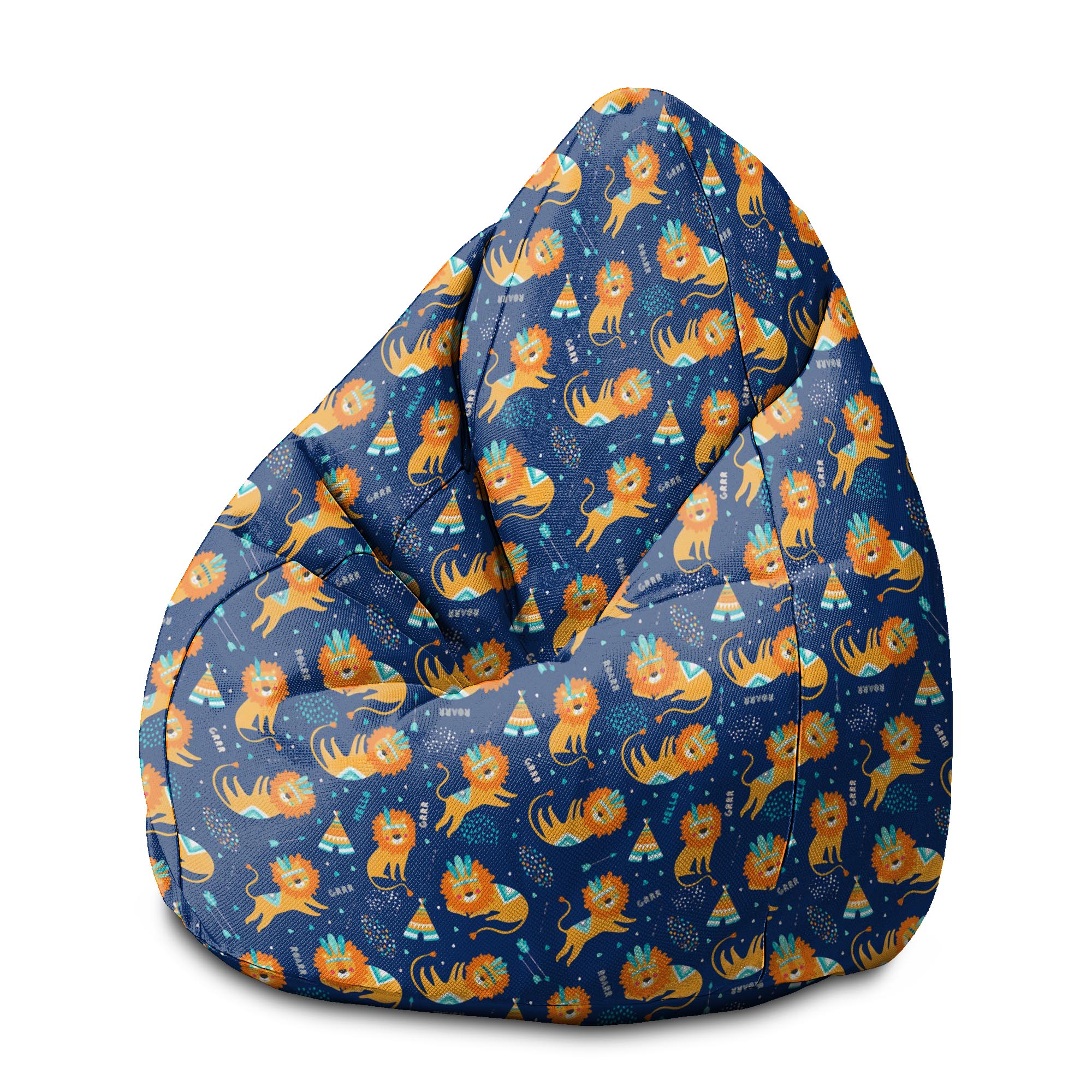 Pearshape Pouf Lions Roar-M-Oxford