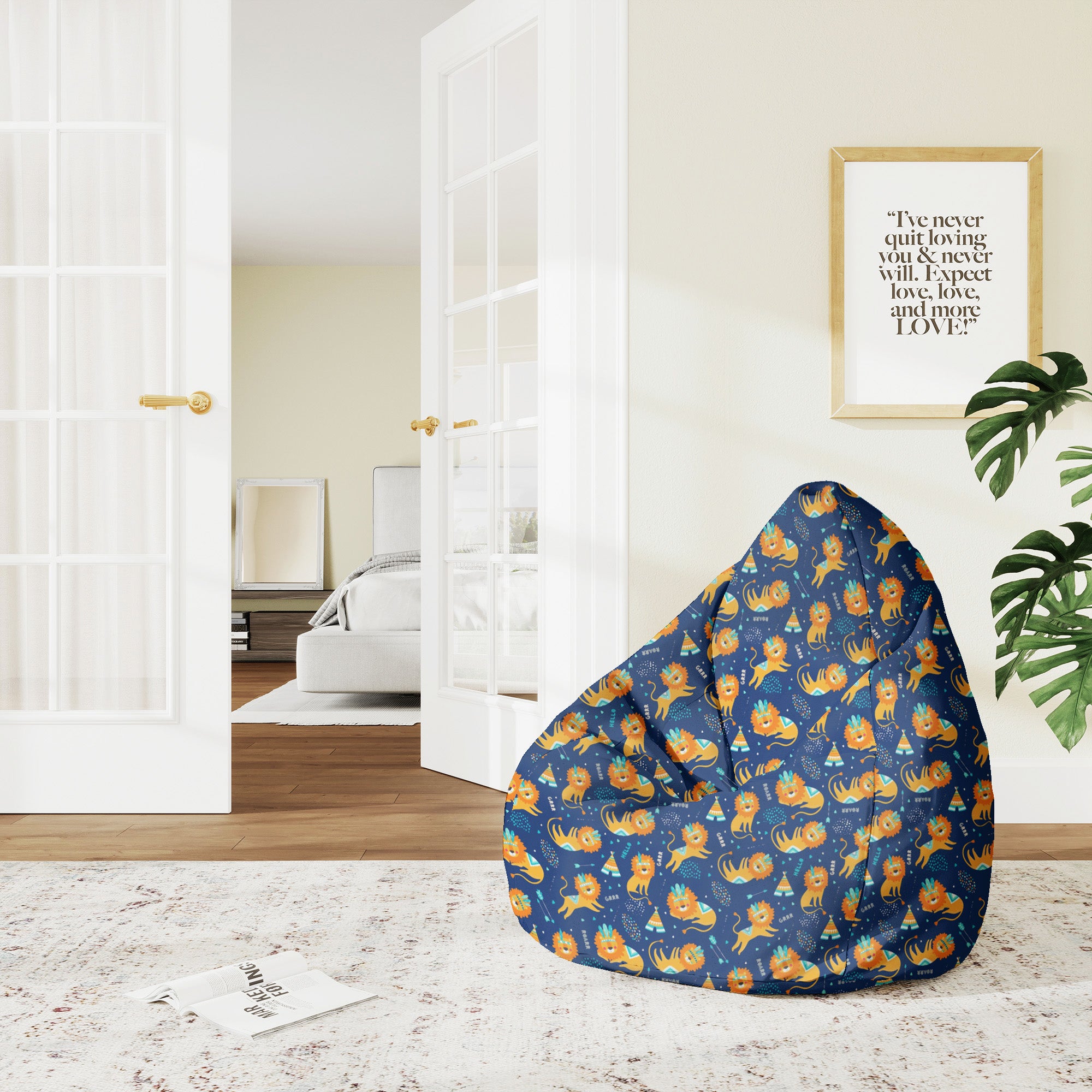 Pearshape Pouf Lions Roar-M-Velvet