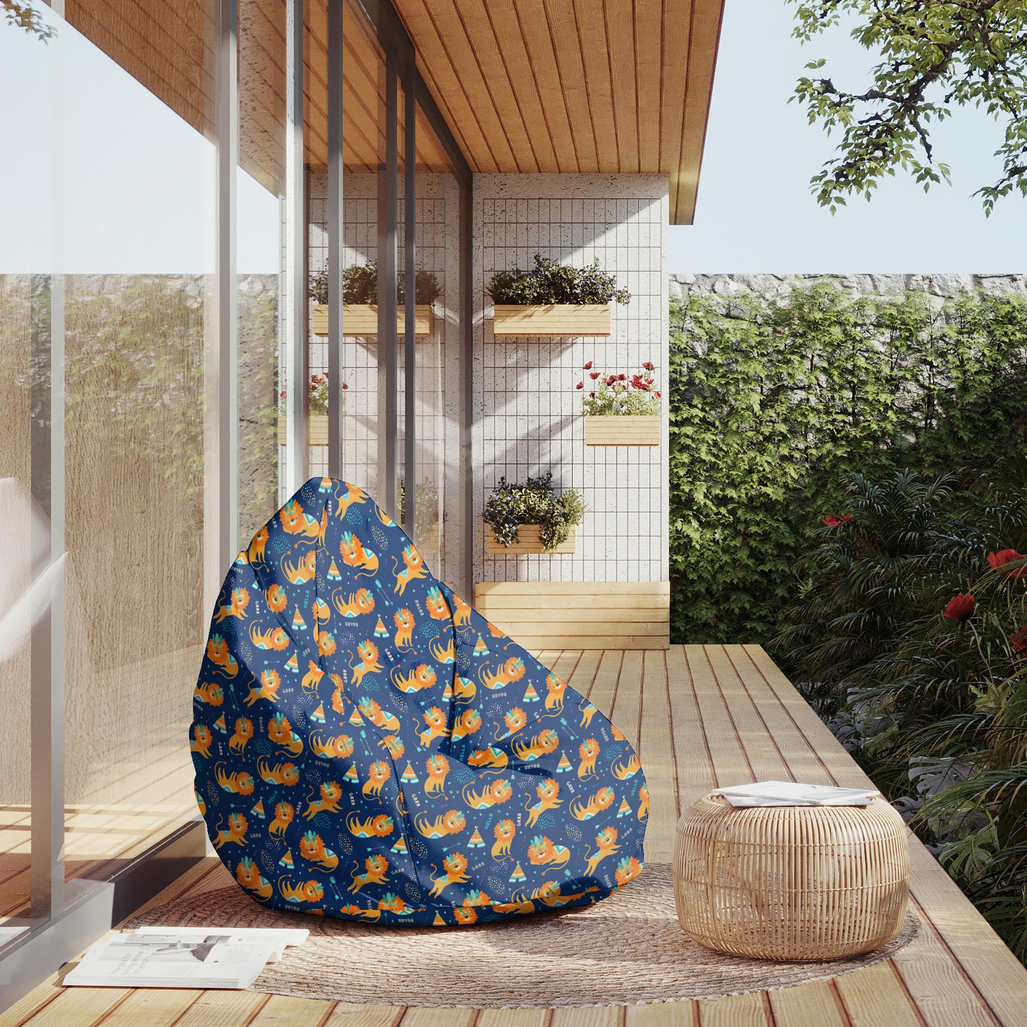 Pearshape Pouf Lions Roar-M-Oxford