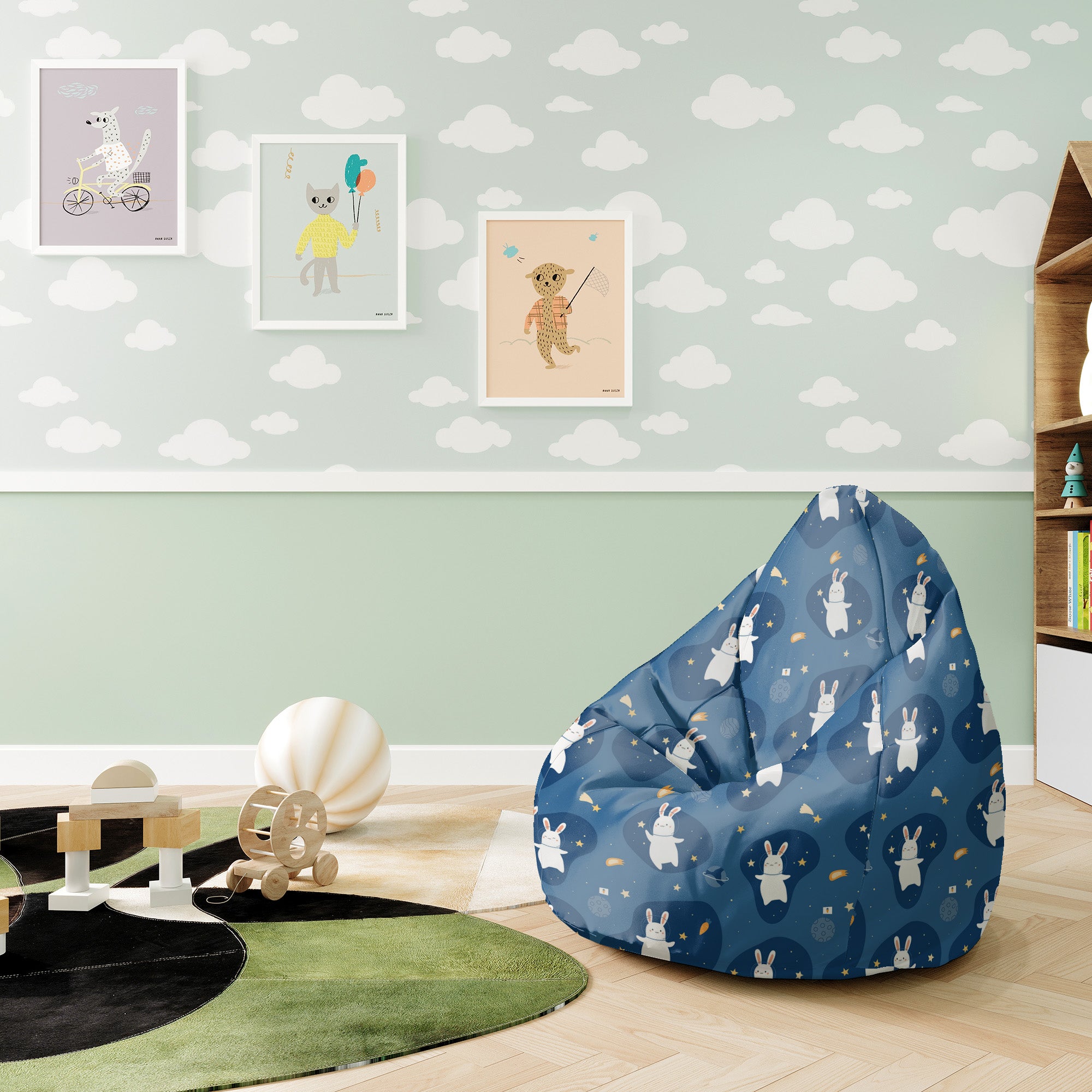 Pearshape Pouf Rabbit in Space