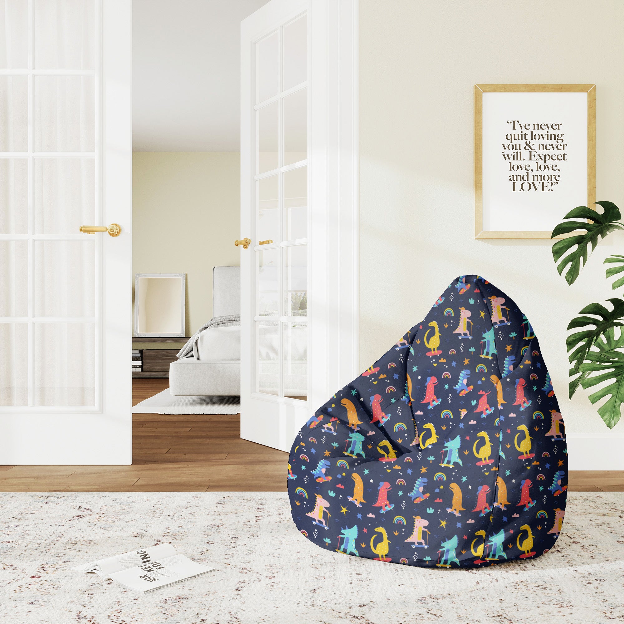 Pearshape Skater Dinosaurs Pouf-M-Velvet