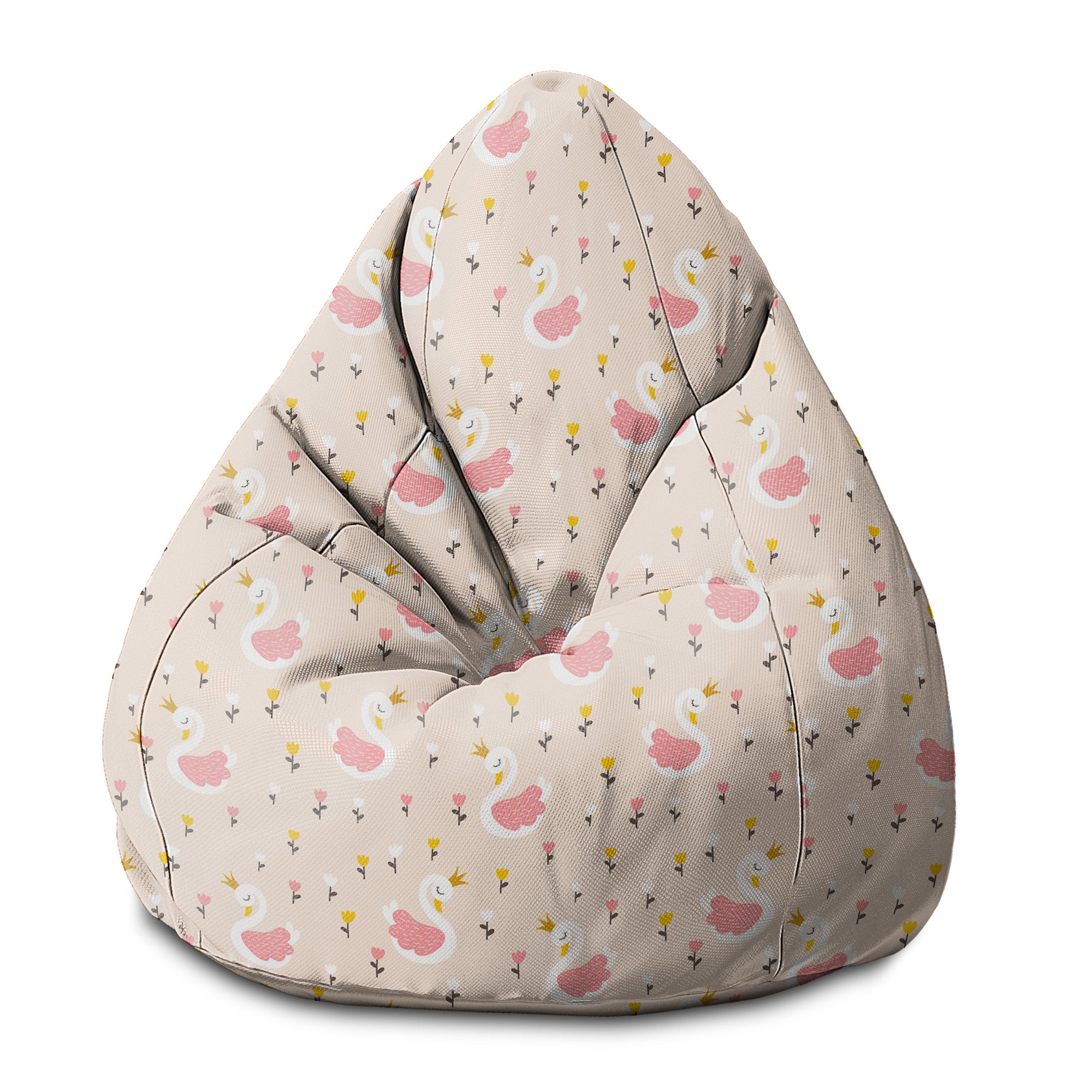 Pearshape Swan with Tulip Flowers Pouf