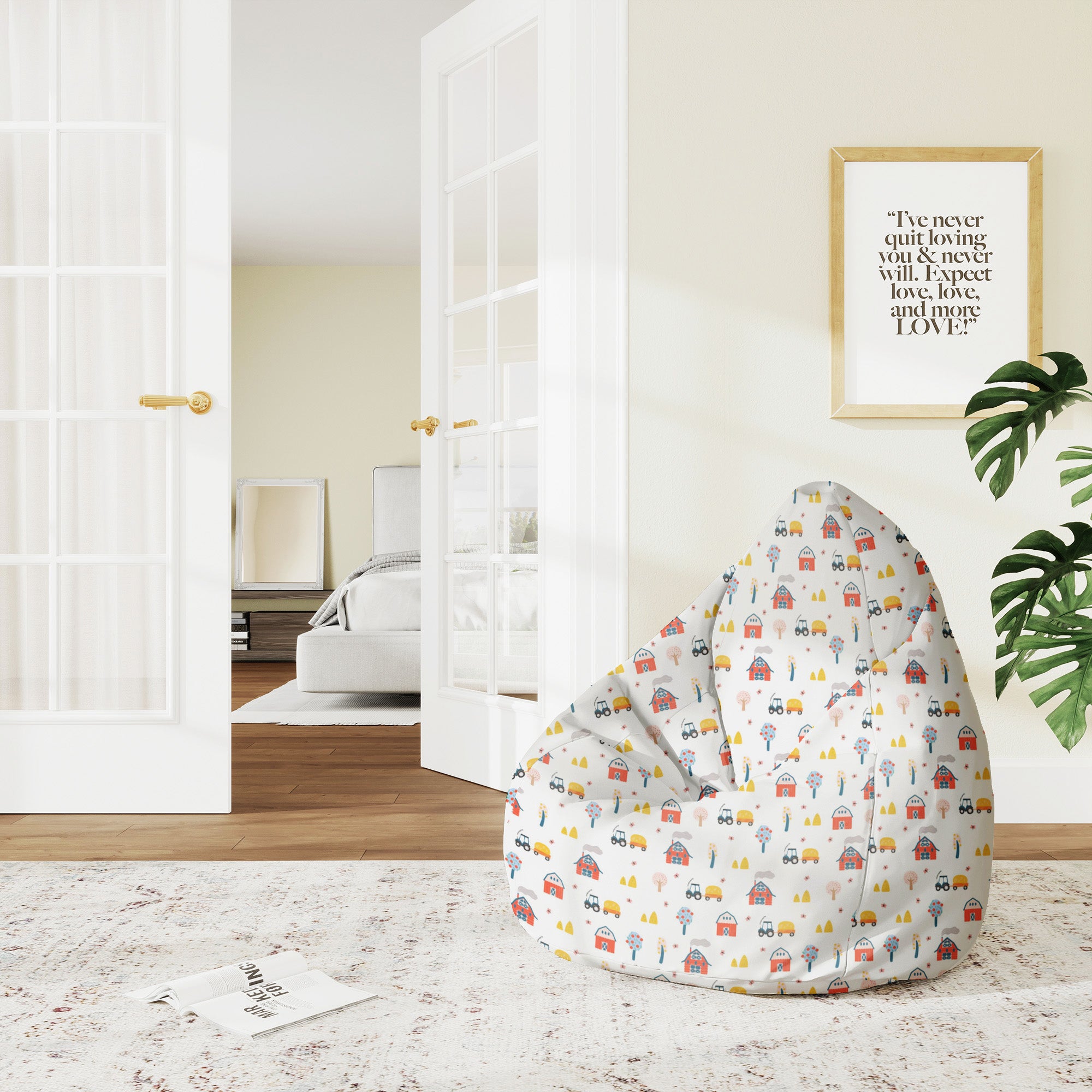 Pearshape This is Farm Pouf-M-Velvet