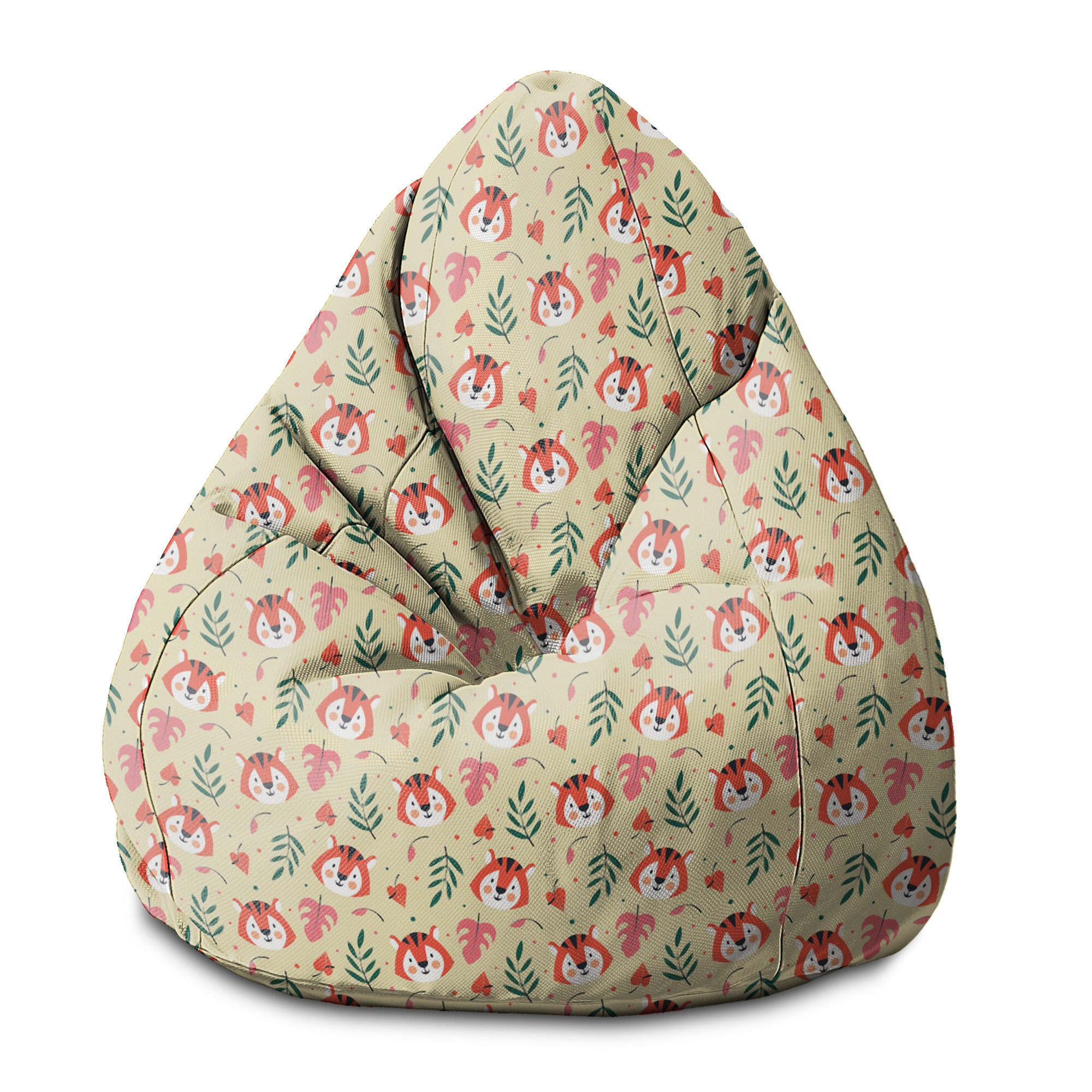 Pearshape Tiger Pattern Pouf