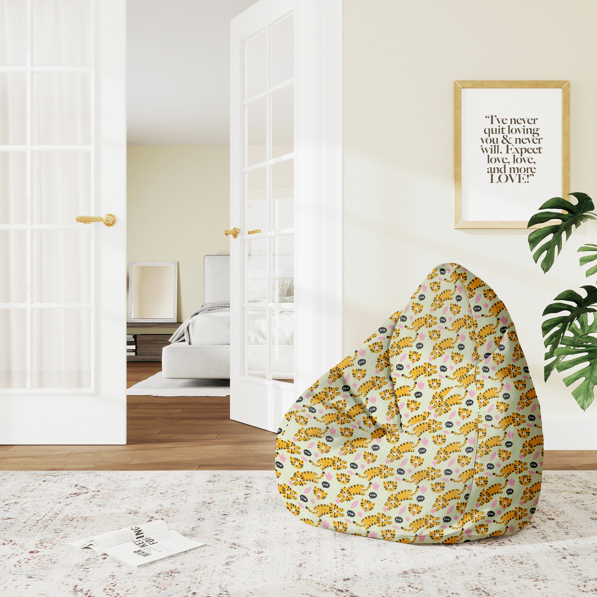 Pearshape Tiger Roar Pouf-M-Oxford