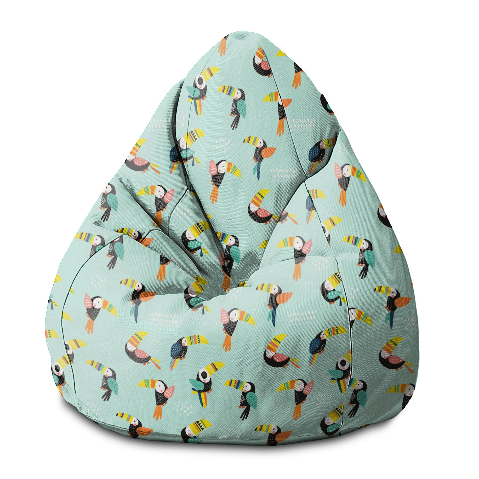 Pearshape Toucans Pouf-S-Velvet