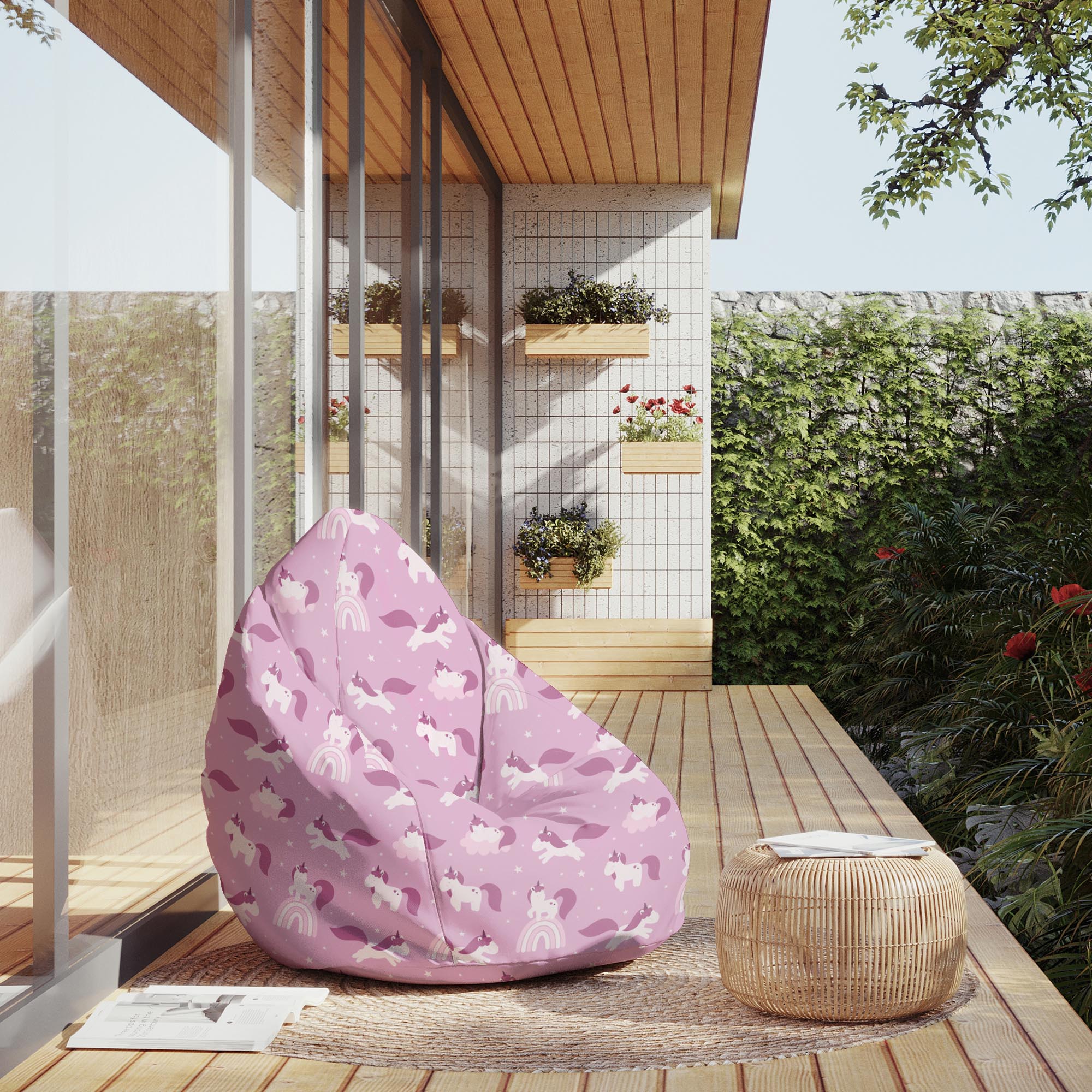 Sedací vak Pearshape Jednorožce a oblaky-M-Velvet