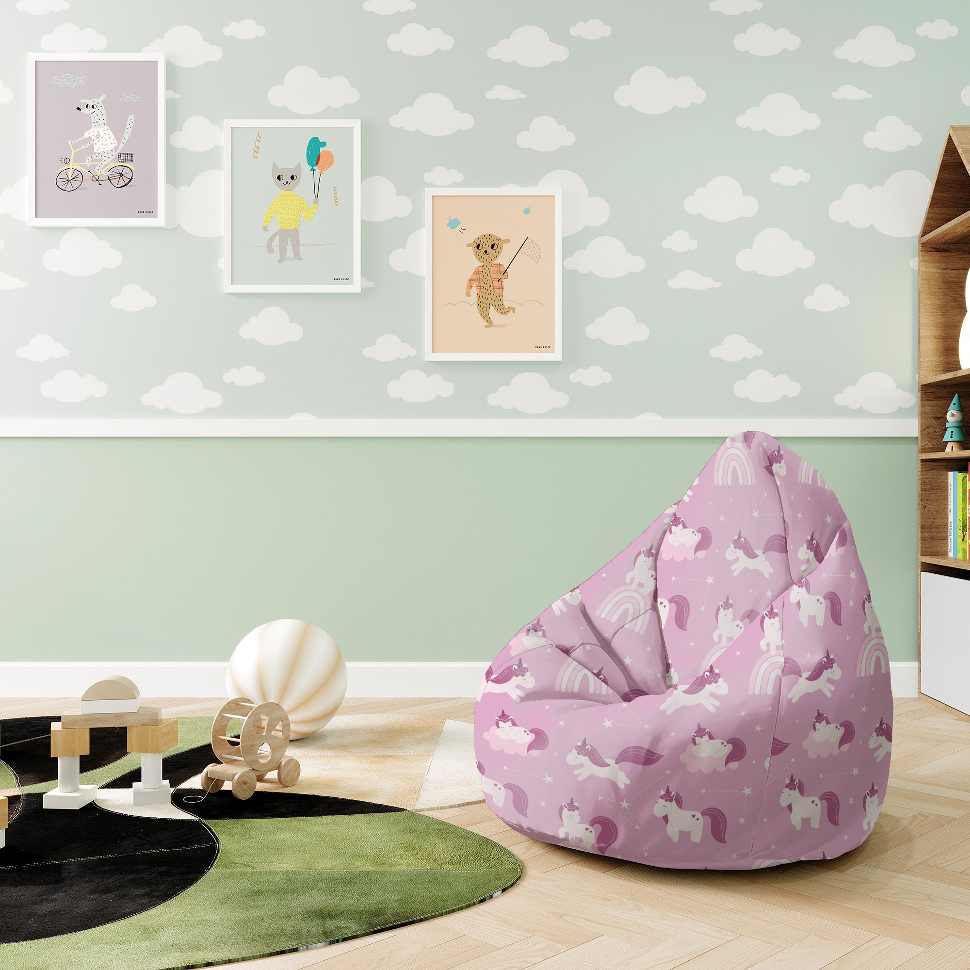 Pearshape Puff Unicorns and Clouds