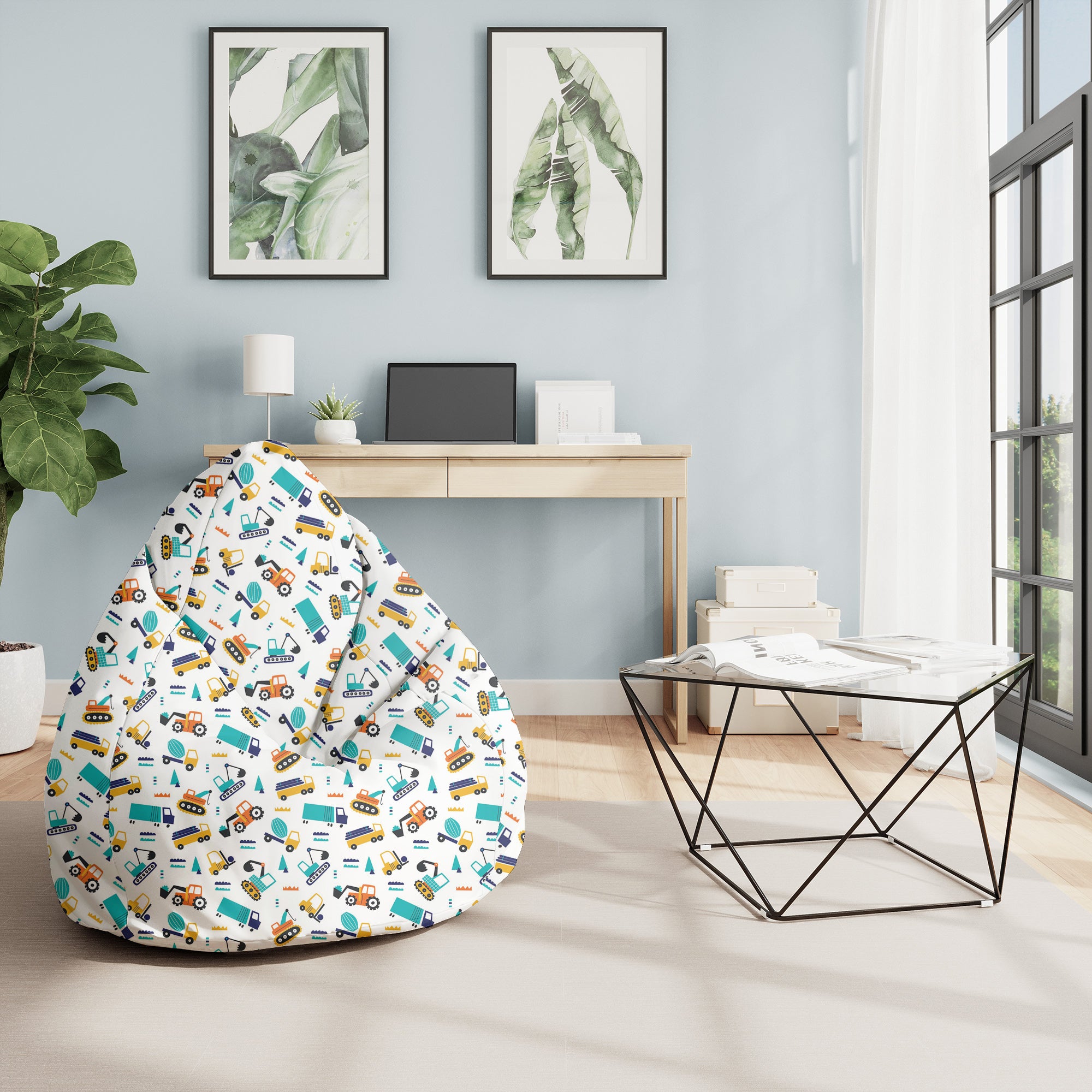 Pearshape Puff Vehicle Pattern-M-Oxford