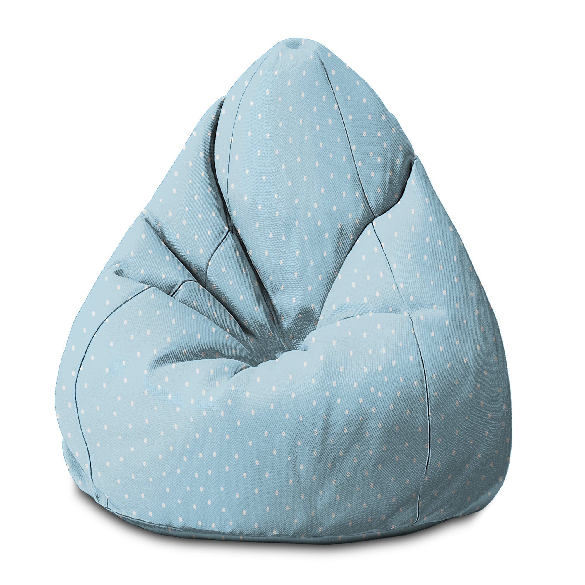Pearshape Puff White Dot on Blue
