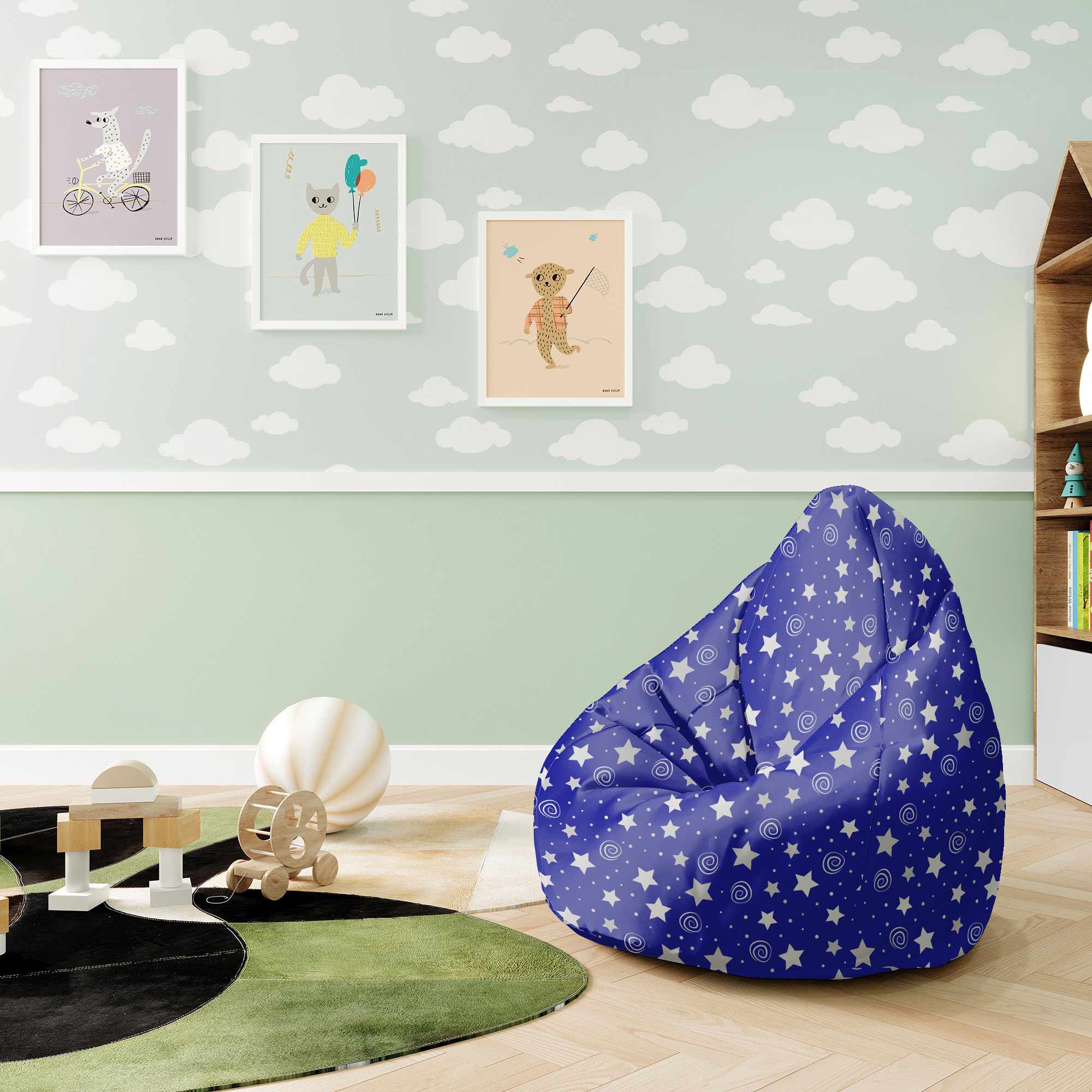 Pearshape Puff Night Sky Pattern-S-Velvet