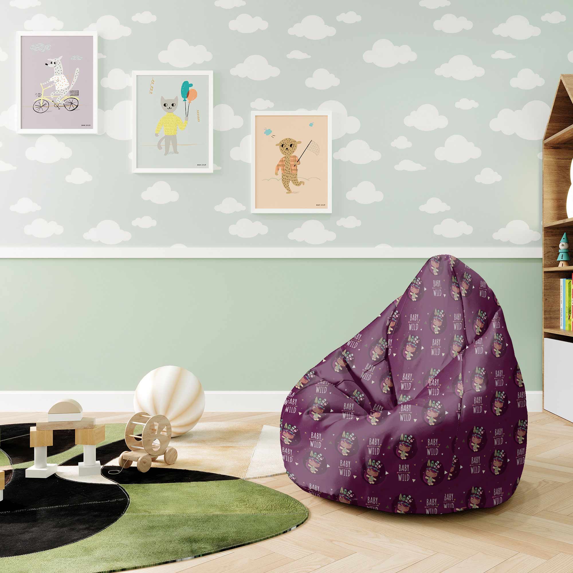 Pearshape Baby Wild-S Velvet Pouf